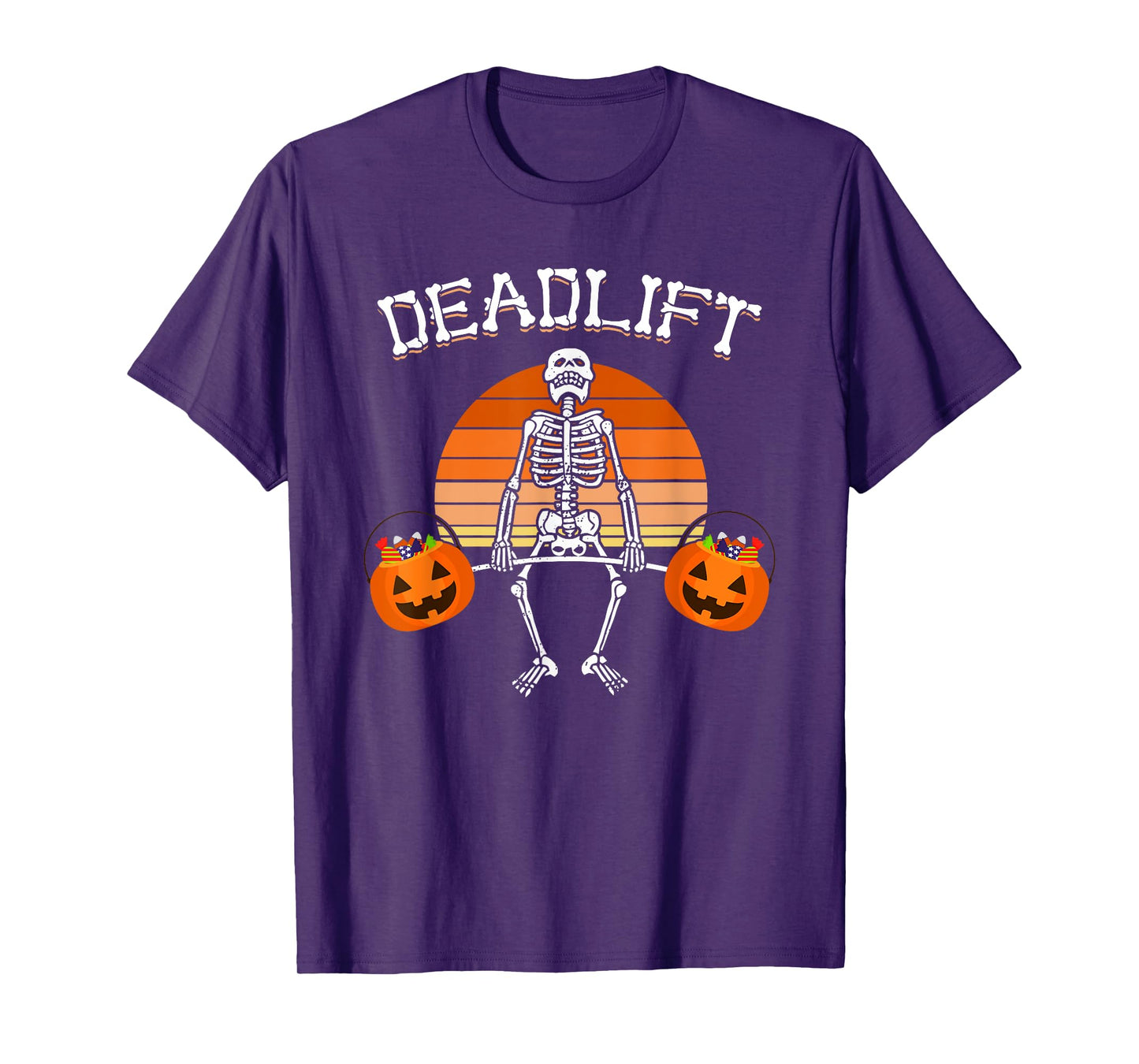 Deadlift Funny Halloween Skeleton Weight Lifting Workout T-Shirt