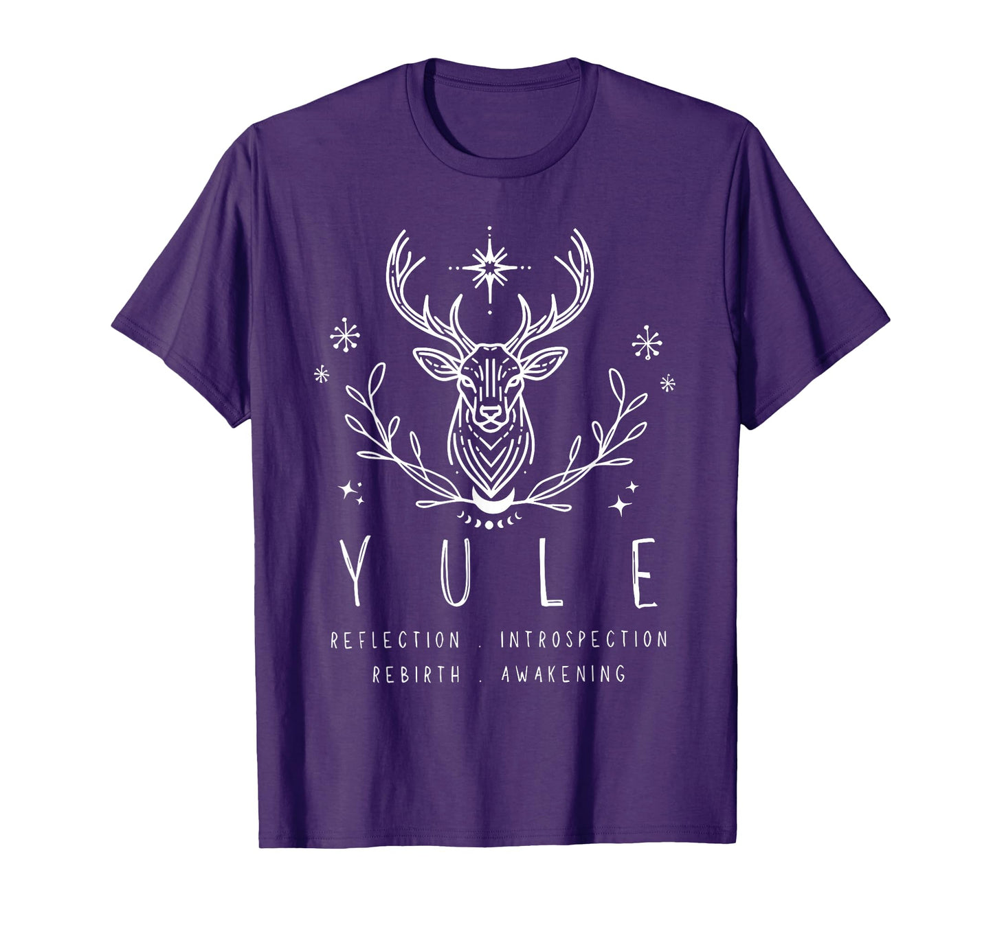 Merry Yule and Happy Winter Solstice Christmas Gothic Deer T-Shirt
