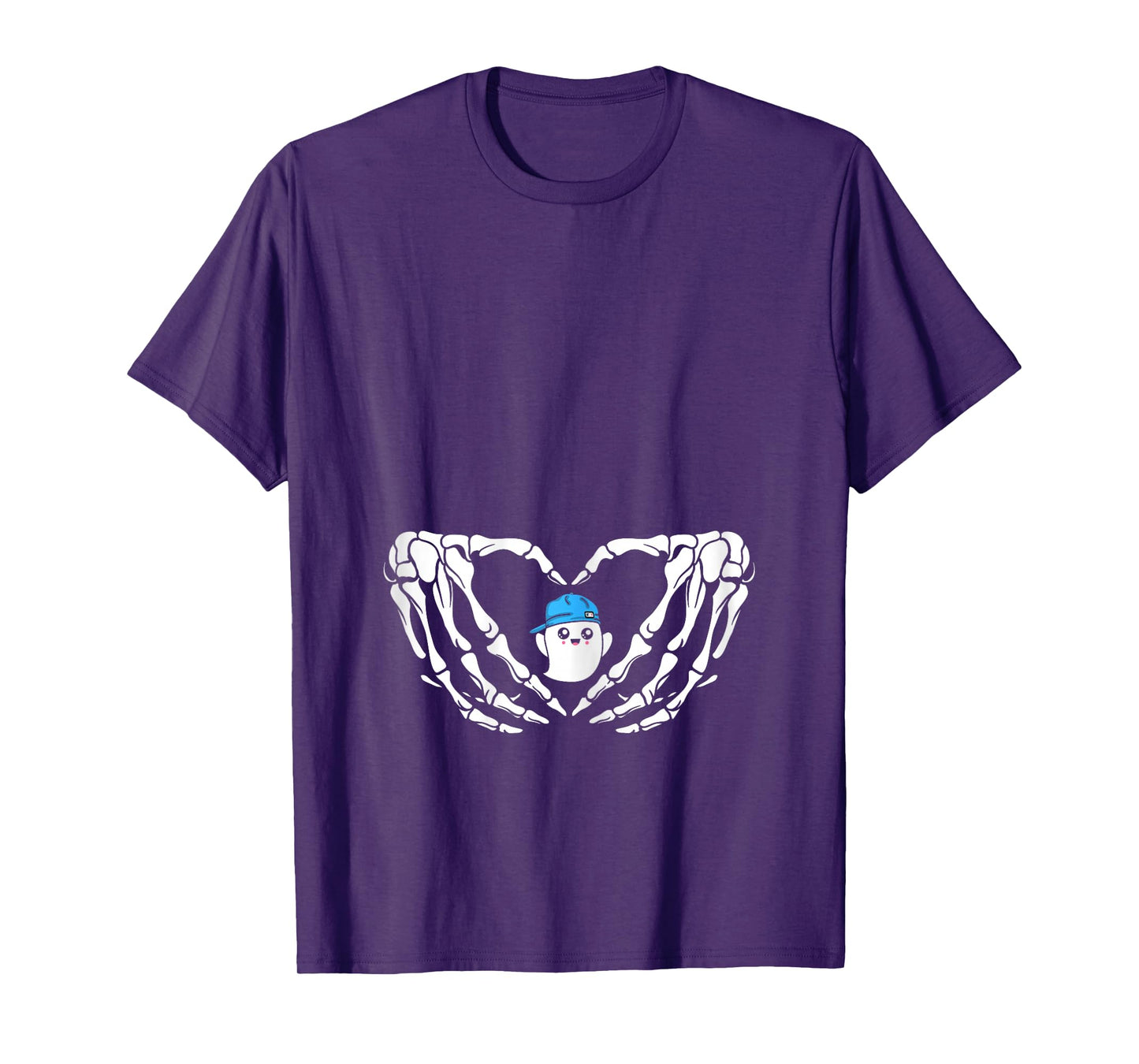 Halloween Pregnant Mom Cute Blue Baby Boy Ghost New Mama Mom T-Shirt