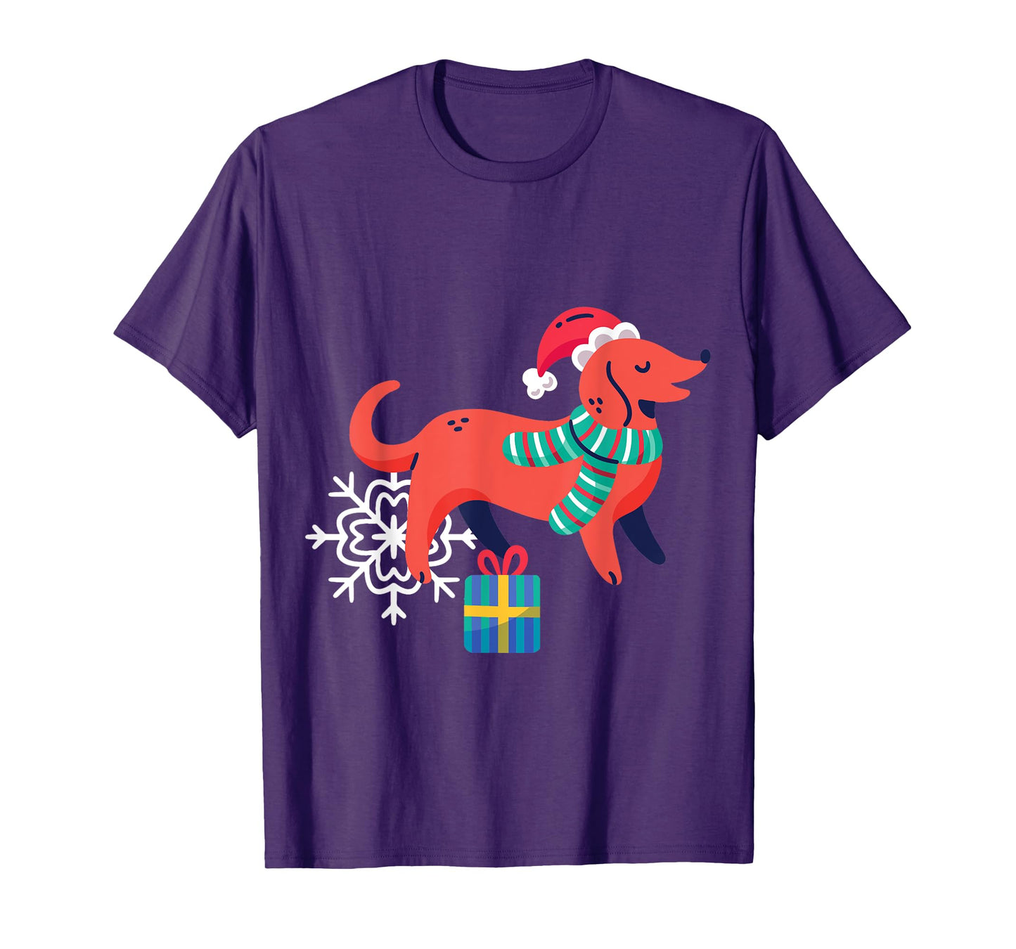 Ugly Christmas Dog Santa Xmas Snowflake Weiner Dachshund T-Shirt