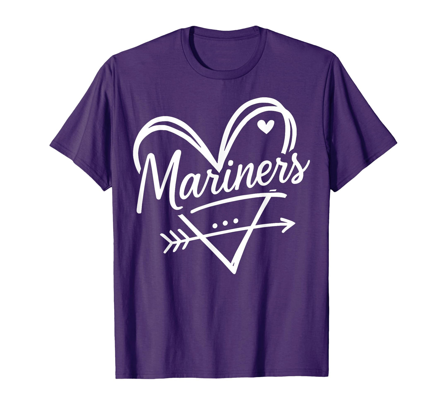 Retro Mariners Heart Arrow Fan Pride Gift for Men Women Kids T-Shirt