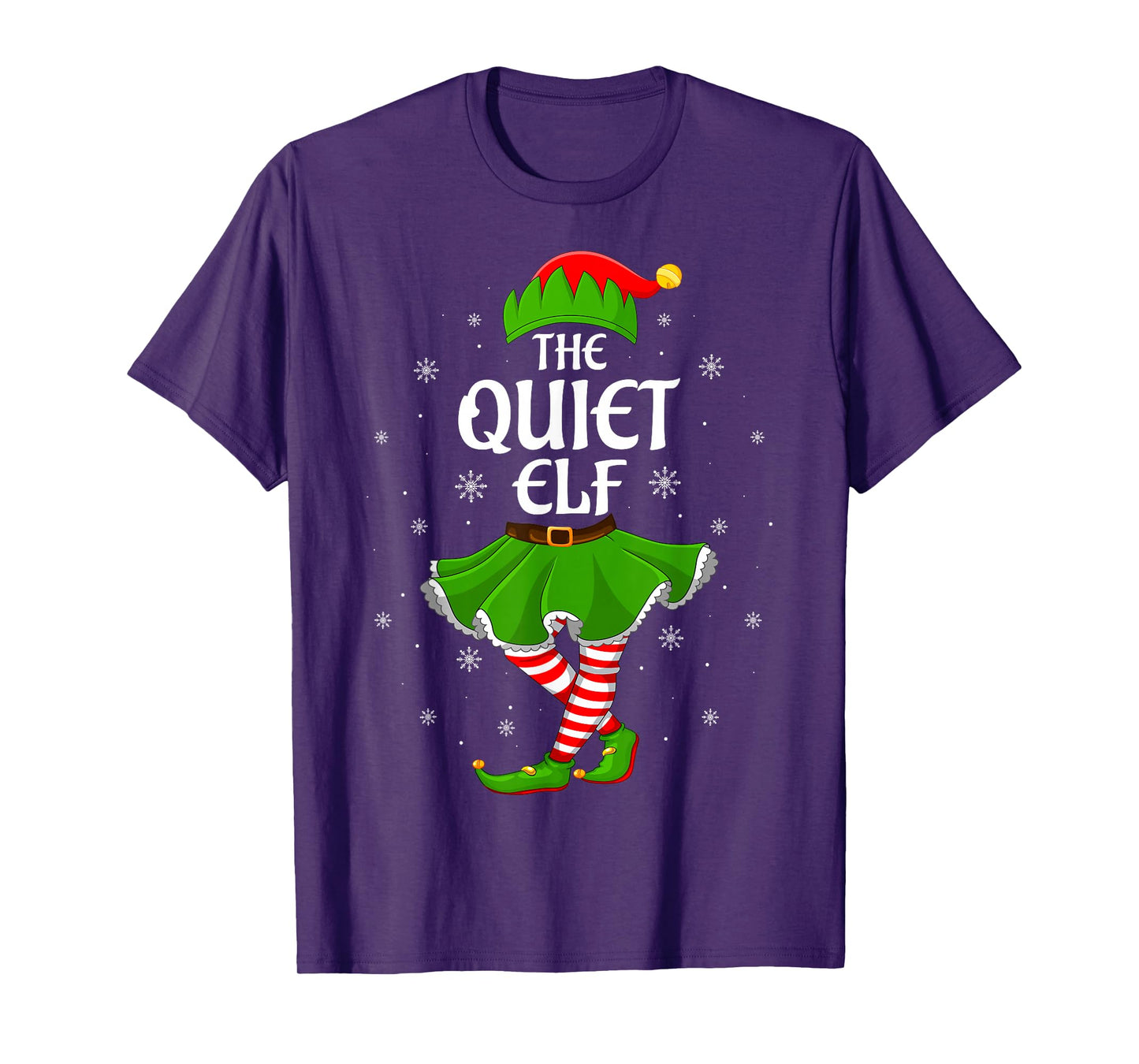 Quiet Elf Christmas Family Girls Women Elf Squad Xmas T-Shirt