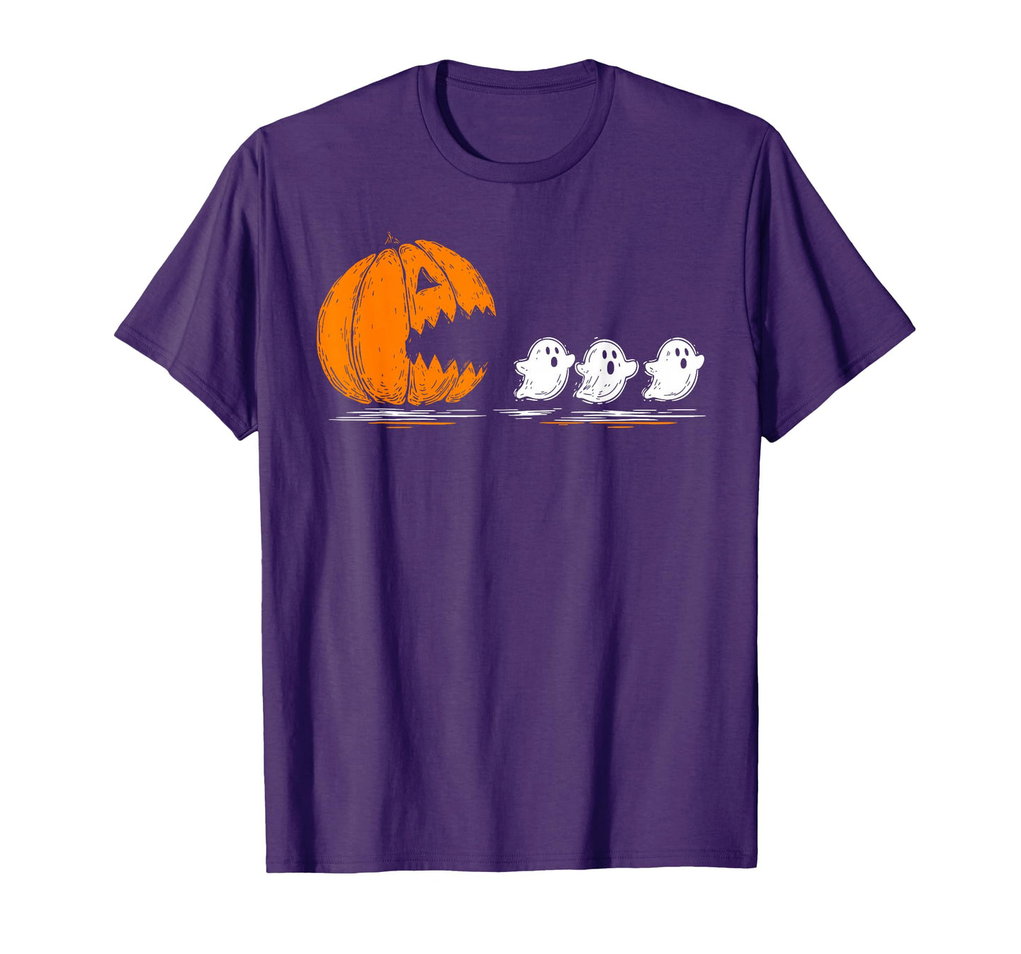 Pumpkin Chasing Ghosts Funny Jack o Lantern Halloween T-Shirt