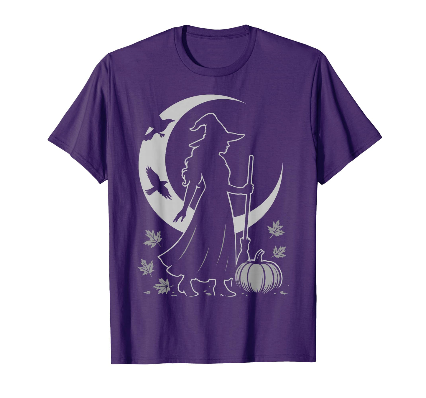 Autumn Witch Mabon Vibes Fall Equinox Pagan Pumpkin Design T-Shirt