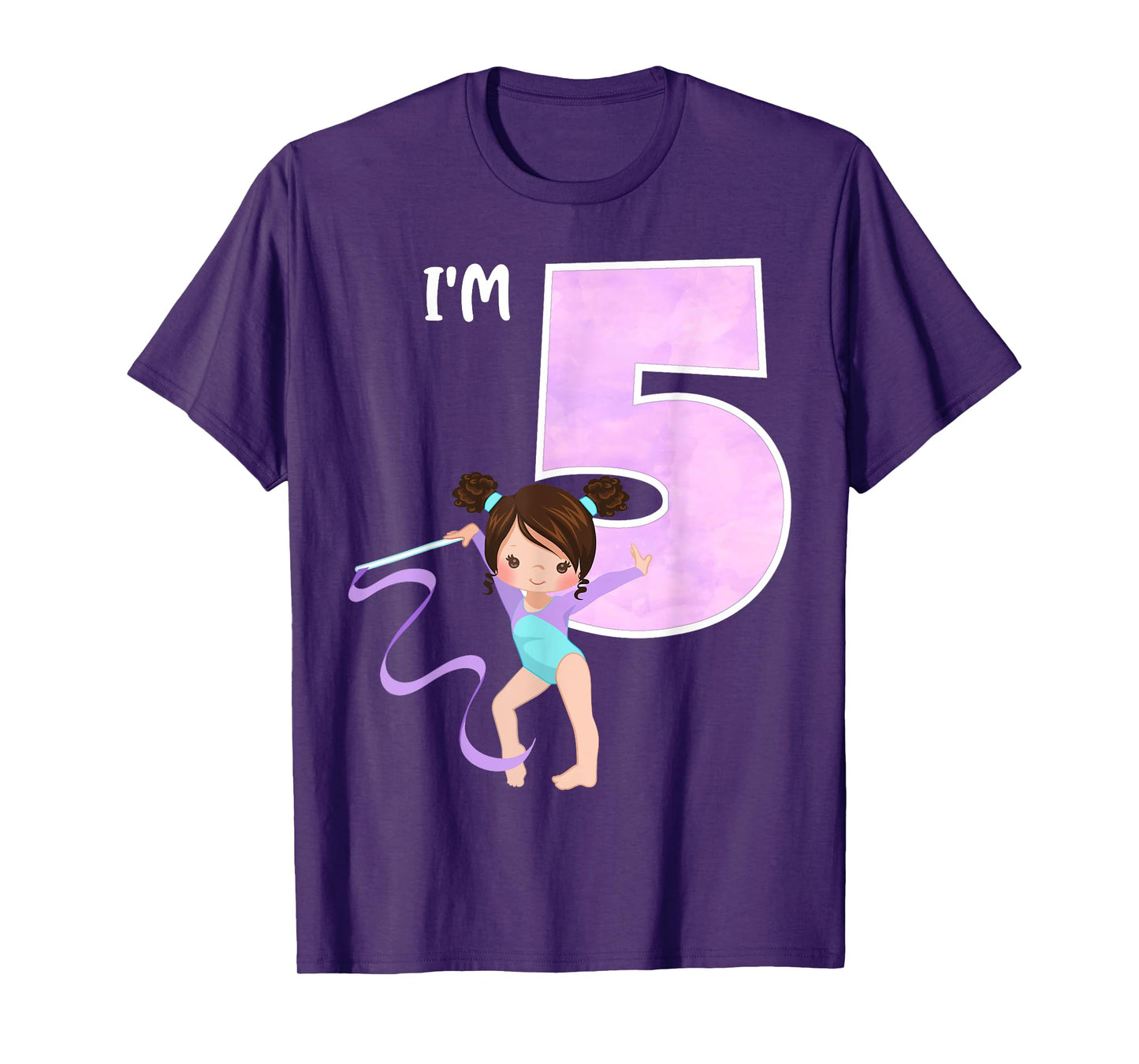 Girl's 5 Year Old Gymnast 5th Birthday Party Gymnastics T-Shirt
