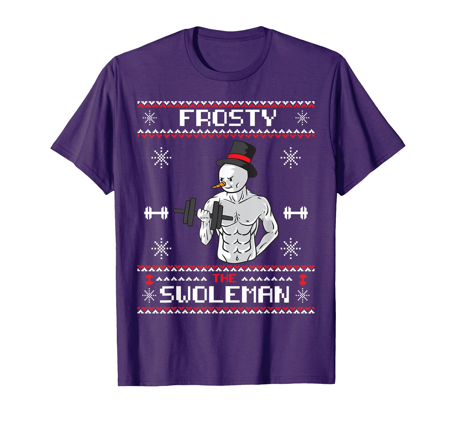 Frosty the Swoleman Ugly Christmas Sweater Snowman Gym T-Shirt