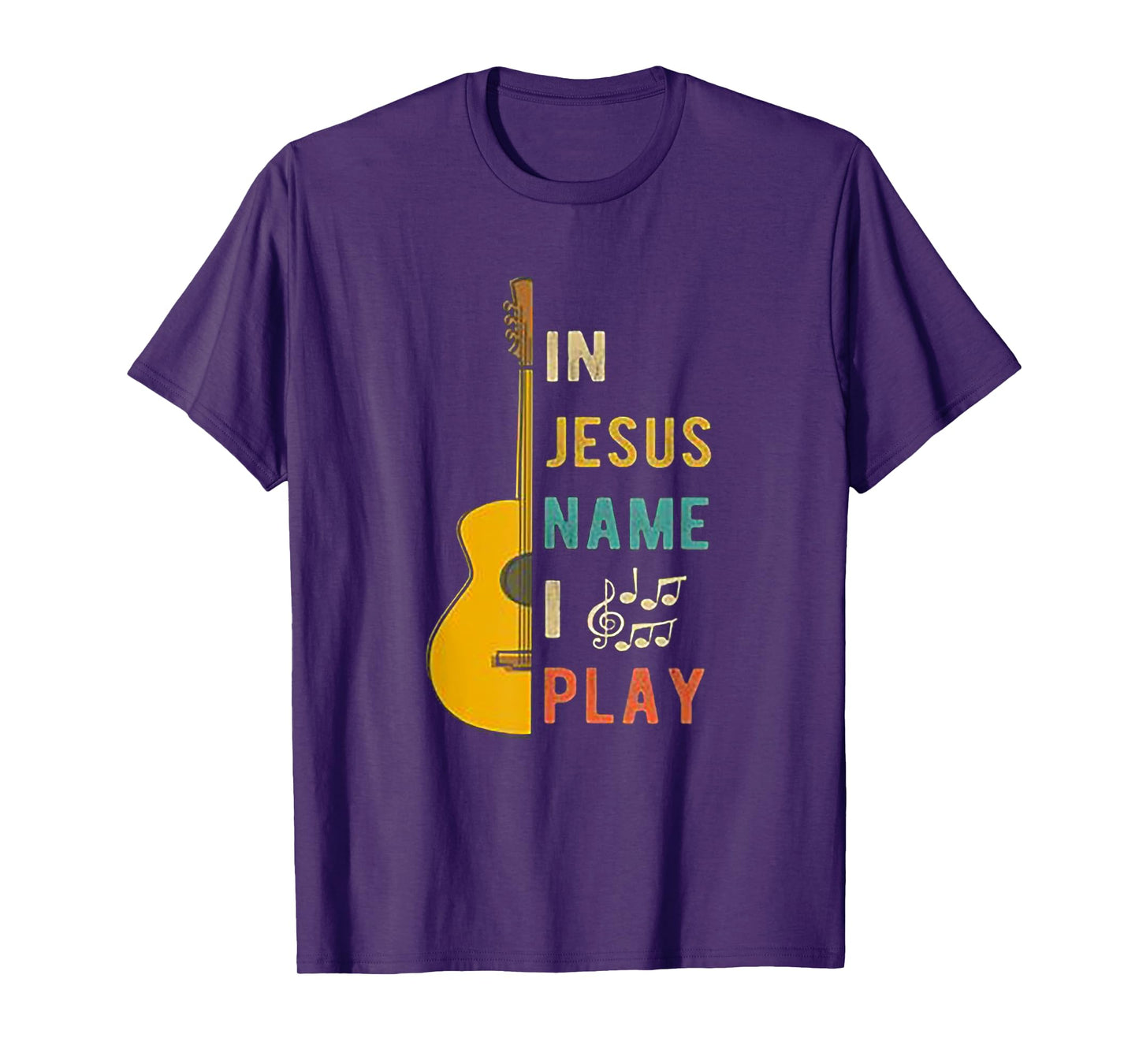 In Jesus Name I Play Guitar T-shirt Guitar Lover Gift Tee T-Shirt