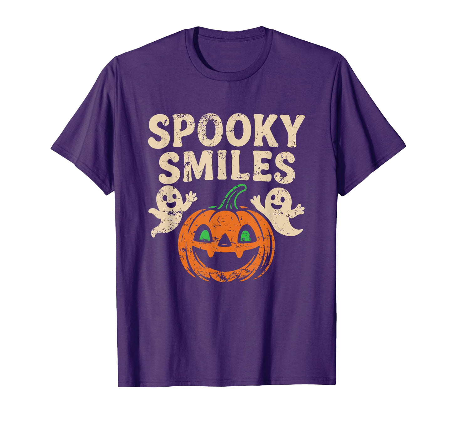 Spooky Smiles Pumpkin and Ghosts T-Shirt