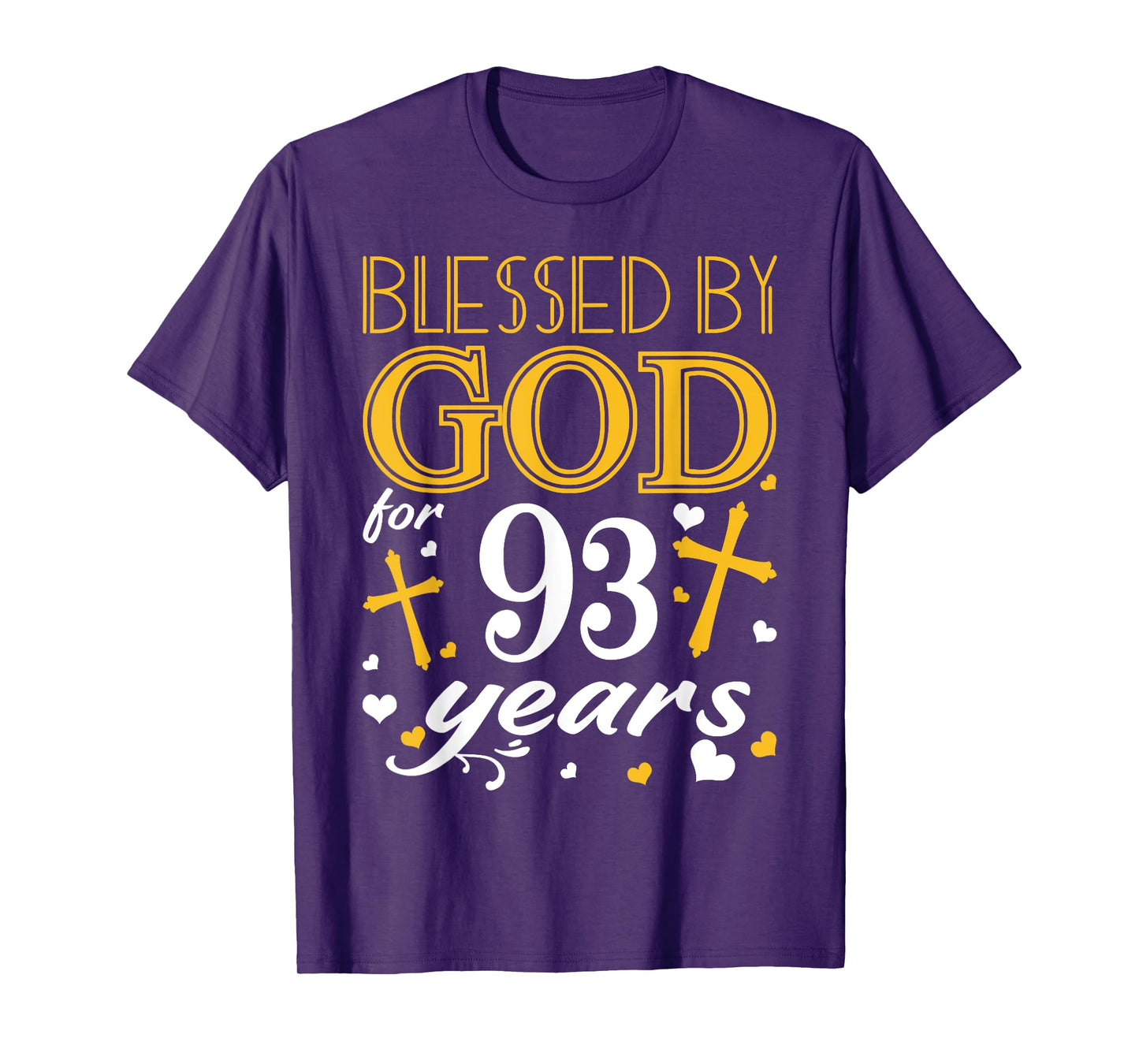 Vintage Blessed By God For 93 Years Happy 93rd Birthday T-Shirt