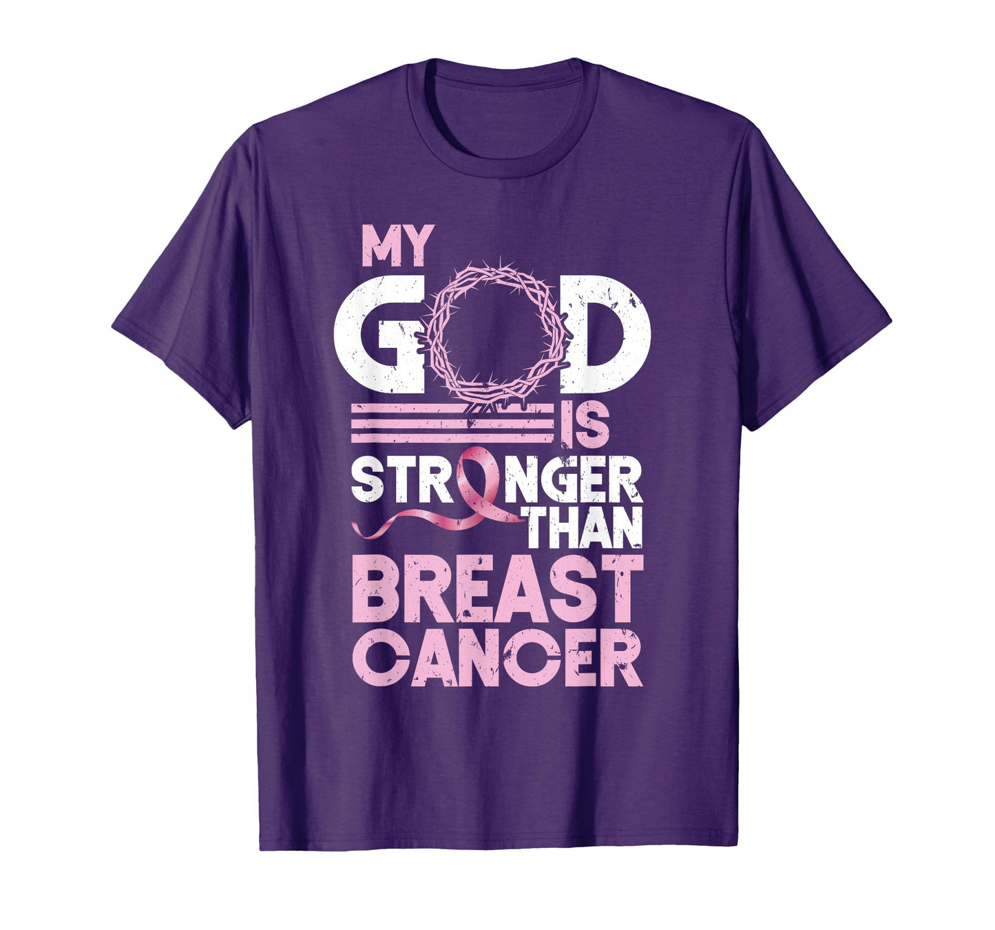 My God Is Stronger Than Breast Cancer Awareness Christian T-Shirt