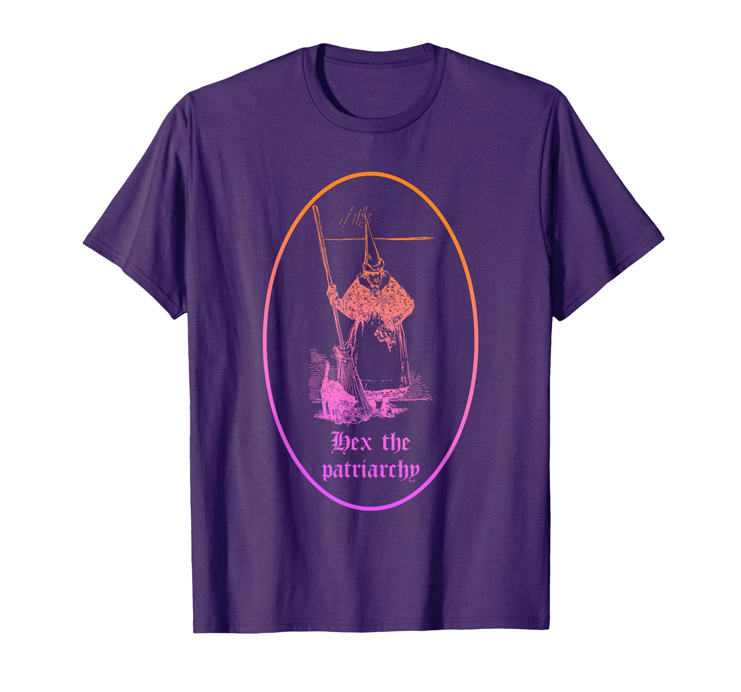 Hex The Patriarchy Halloween Feminist Witch Quote T-Shirt