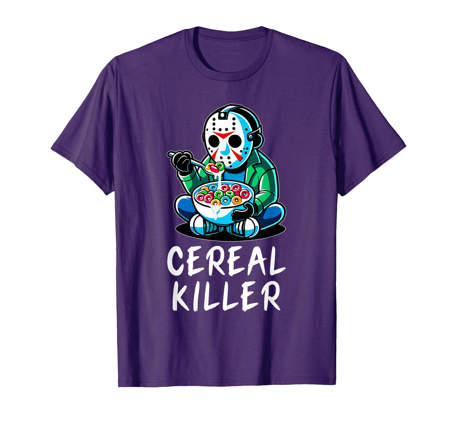 Halloween Spirit Funny Halloween Character Breakfast Cereal Killer Gift Unisex-Adults Black T-Shirt