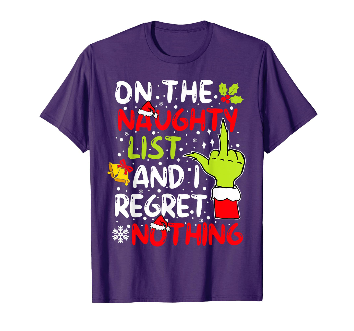 On The Naughty List And I Regret Nothing For Women Couples T-Shirt