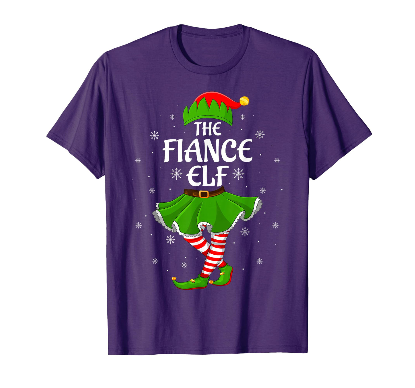 Fiance Elf Christmas Family Girls Women Elf Squad Xmas T-Shirt