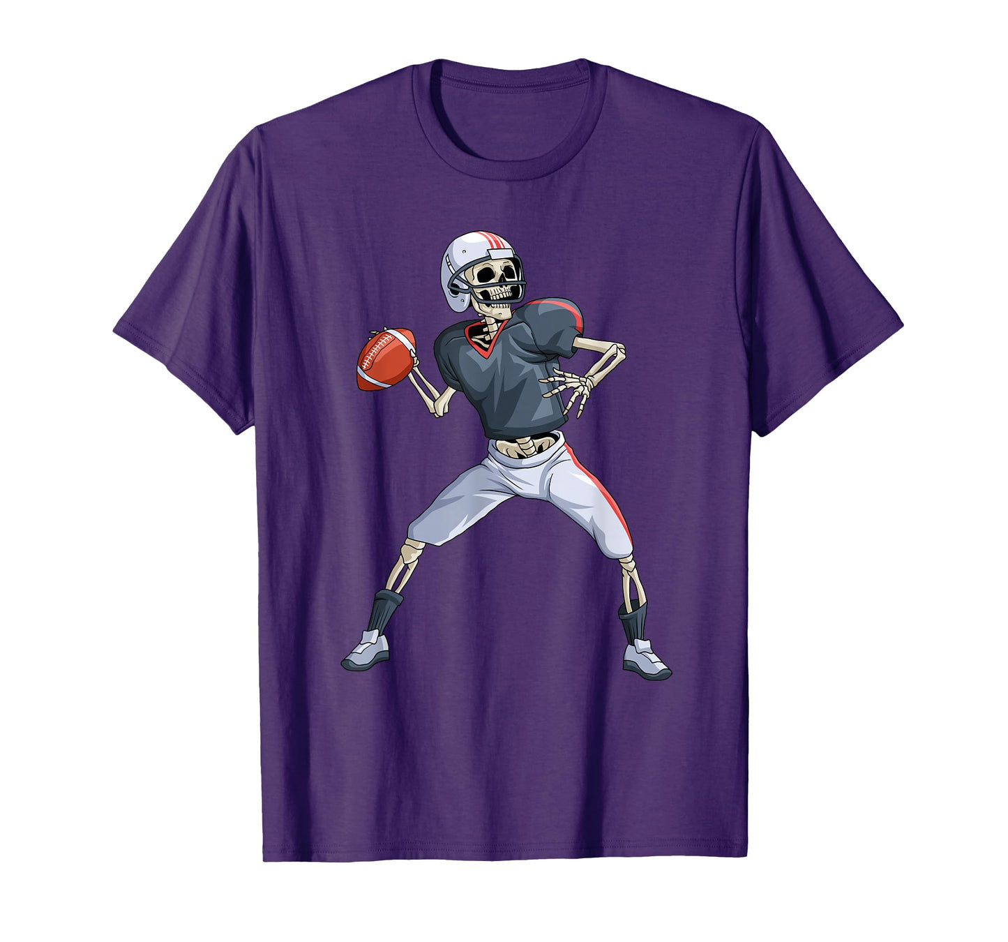 American Football Skeleton Quarterback Halloween Football T-Shirt