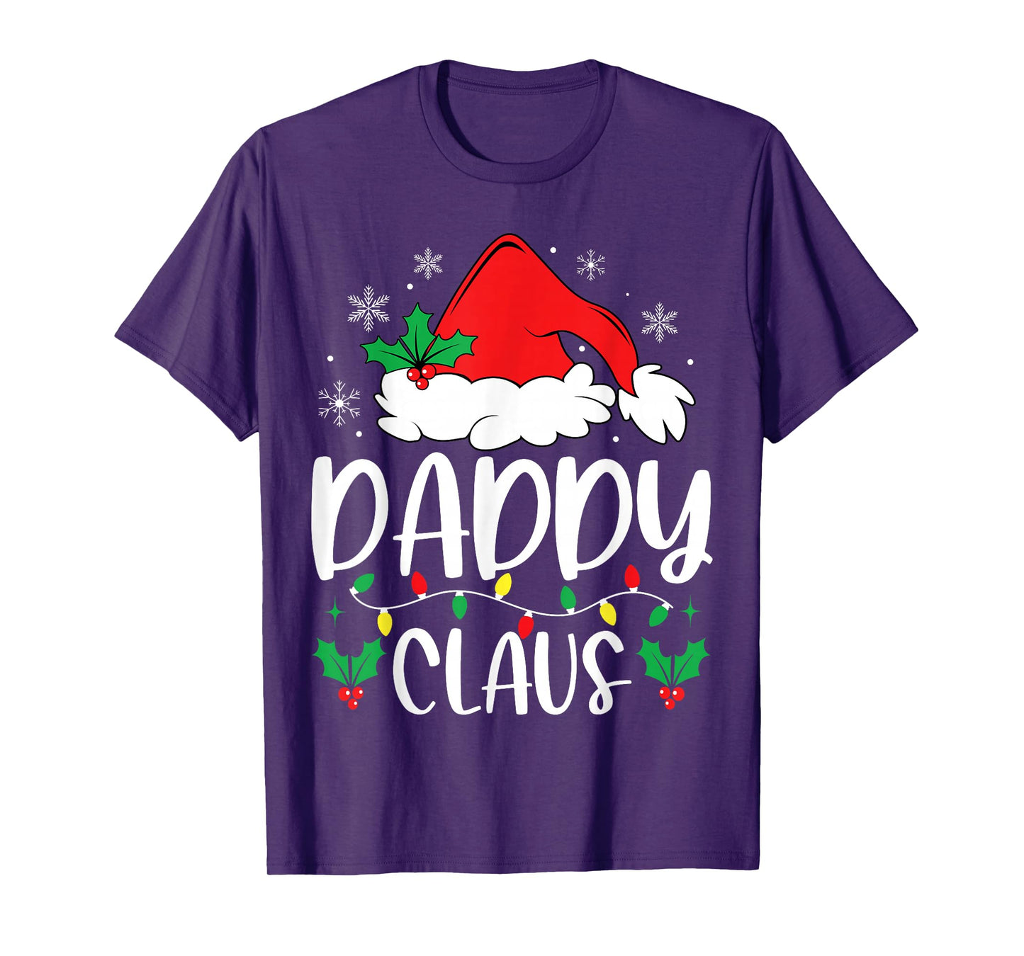 Daddy Claus Christmas Lights Santa Holiday Family Matching T-Shirt