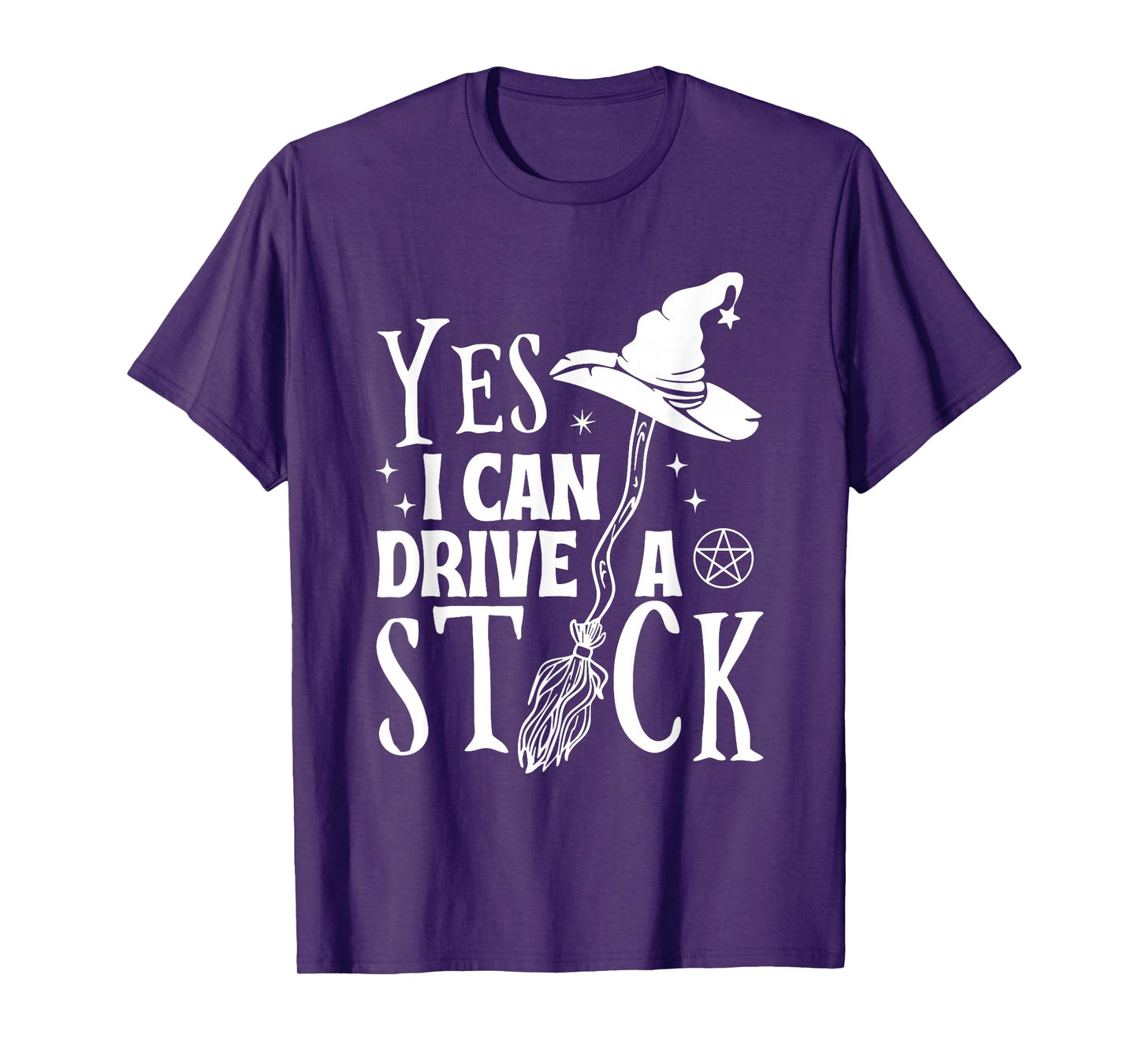 Yes I Can Drive A Stick Halloween Witch Broom Witch Spooky T-Shirt