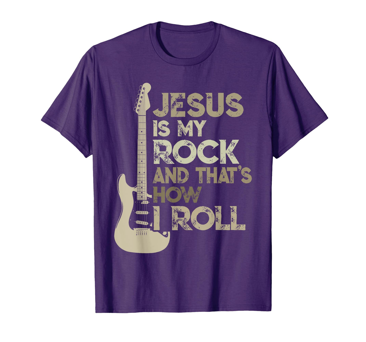 Jesus Is My Rock And That Is How I Roll Christian Guitarist T-Shirt