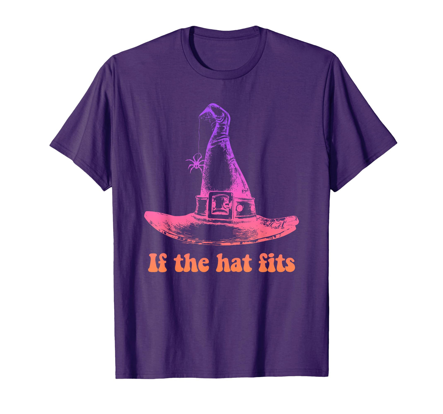 If The Hat Fits Halloween Spooky Witch Design T-Shirt