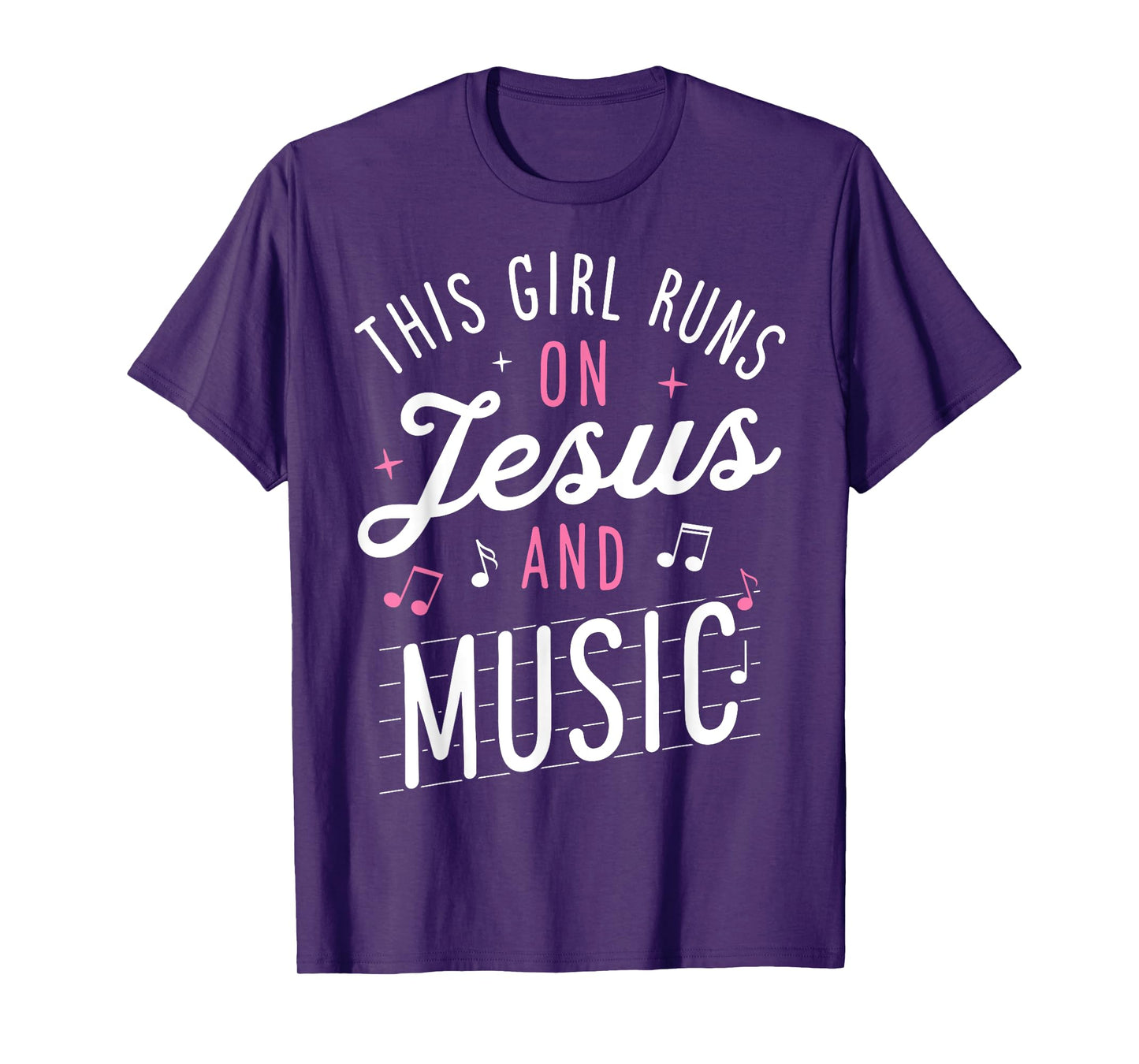 This Girl Runs On Jesus And Music Lover Christian Women Gift T-Shirt