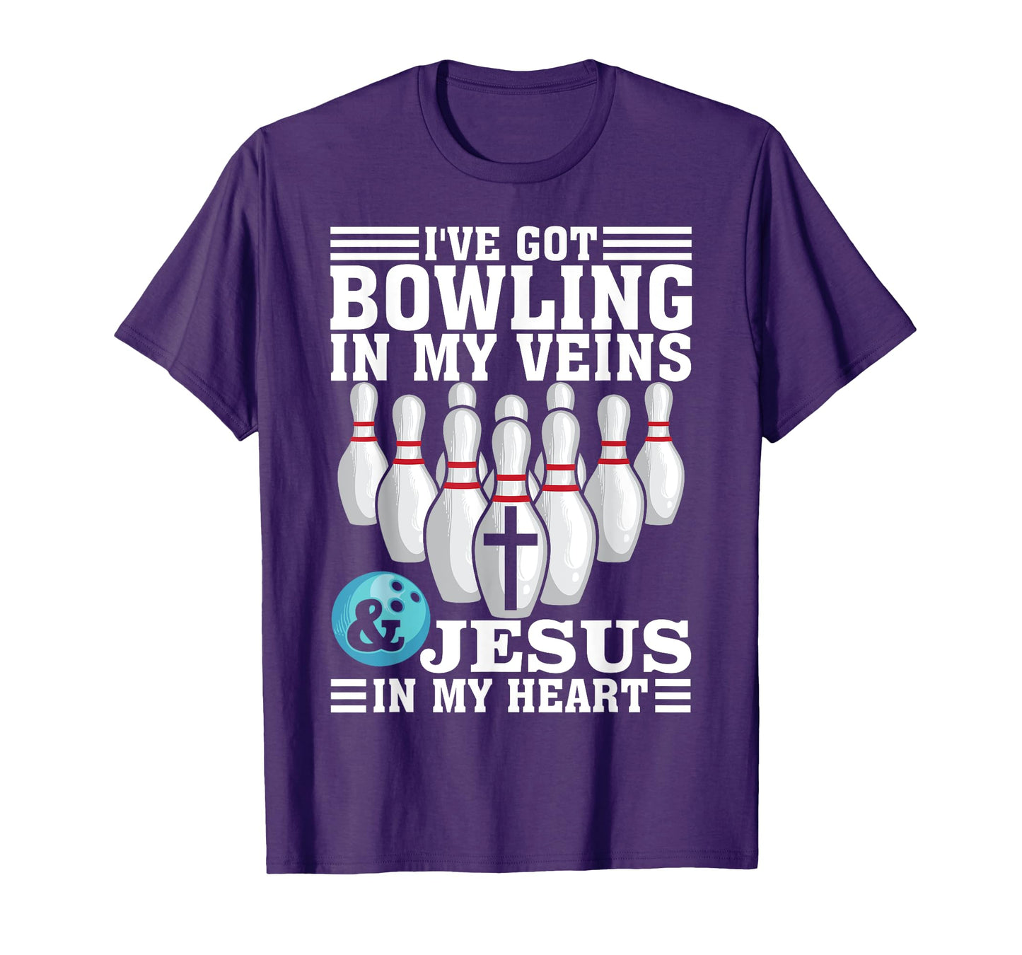 Funny Bowling Gift For Men Women Cute Bowler And Jesus Love T-Shirt
