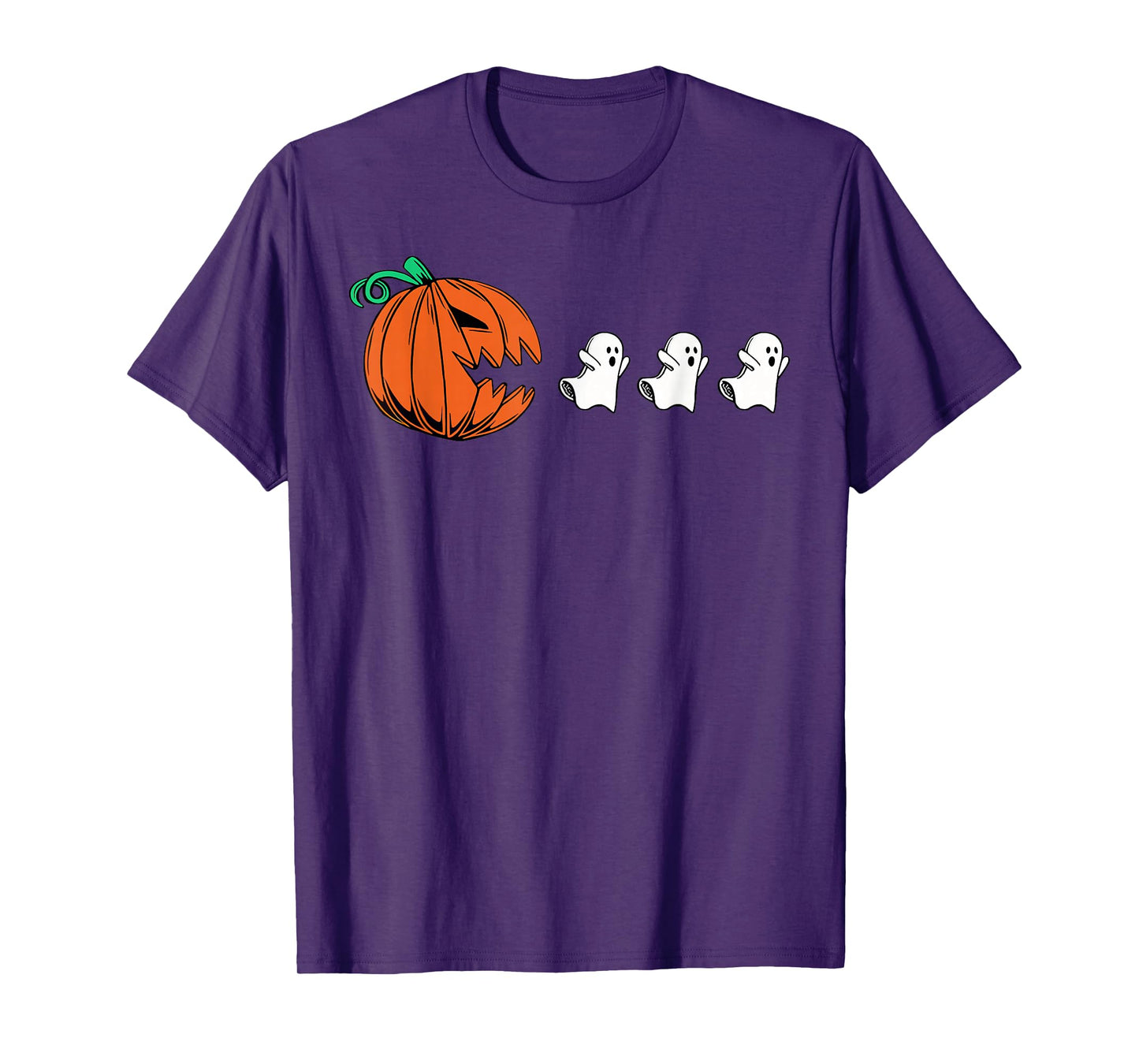 Funny Gamer Gaming Pumpkin Eating Ghost Halloween Costume T-Shirt