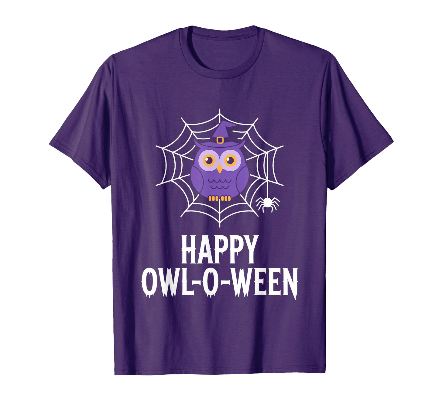 Happy Owl-O-Ween Cute Funny Owl Witch Hat Halloween T-Shirt
