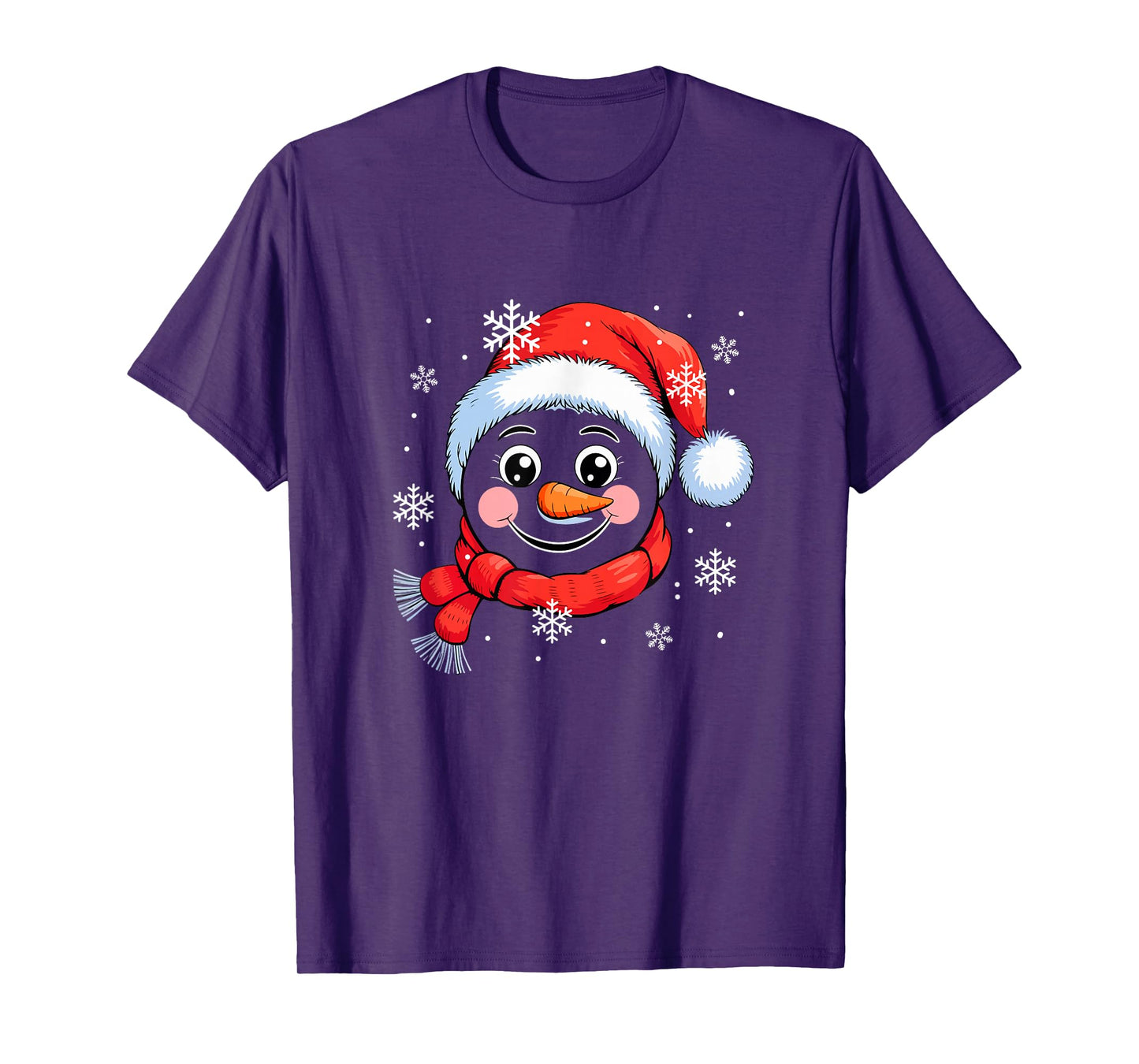 Christmas Santa Snowman Face Xmas Snow Costume Family Kids T-Shirt