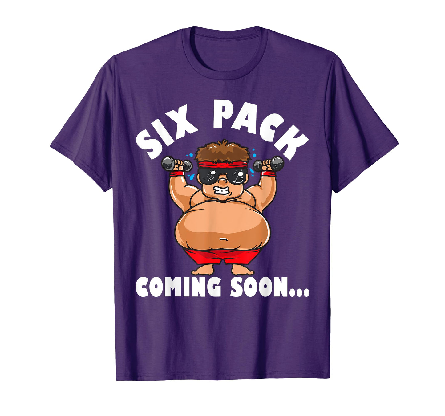 Men Funny Gym Six Pack Coming Soon - Cartoon design T-Shirt