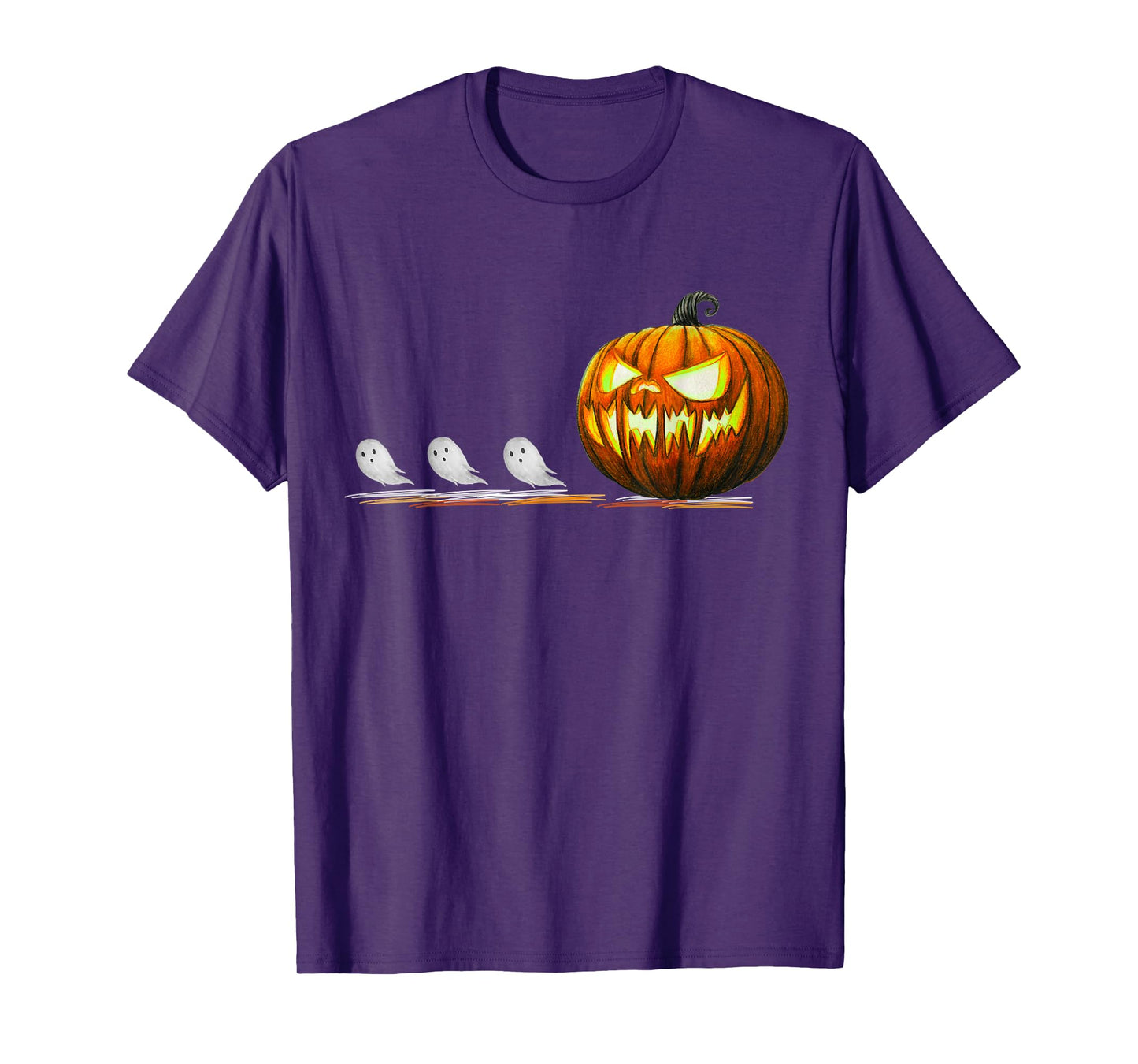 Funny Gamer Gaming Pumpkin Eating Ghost Halloween Costume T-Shirt