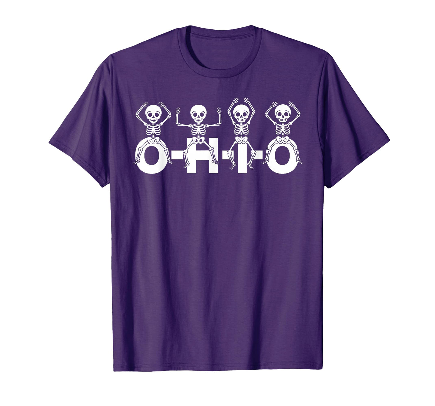 Funny O-H-I-O State Skeleton Ohio Halloween Vintage Vibe Fun T-Shirt