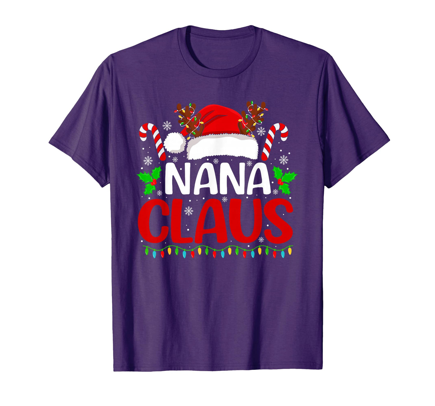 Nana Claus Xmas Santa Matching Family Christmas Pajamas T-Shirt
