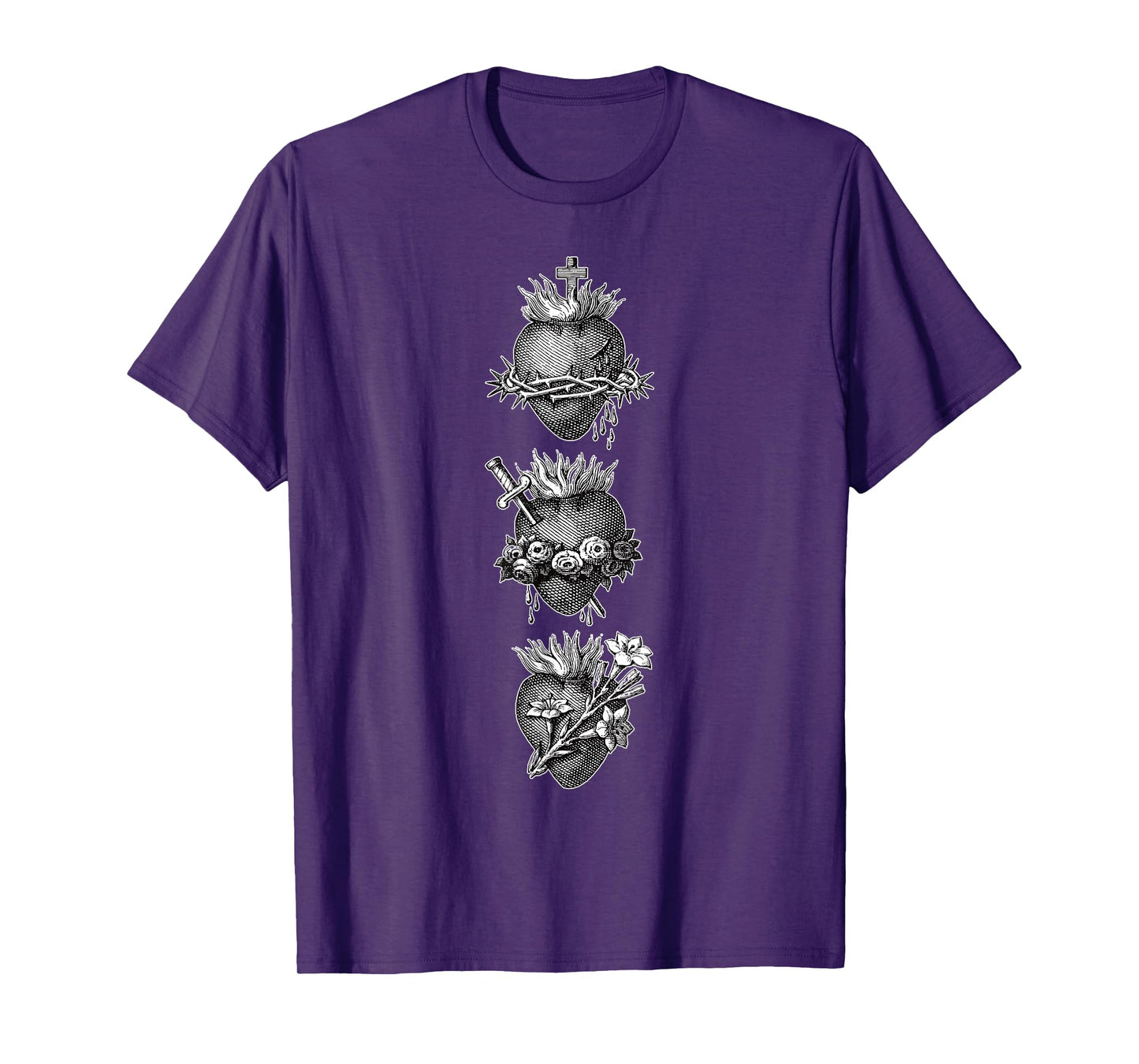Sacred Hearts of Jesus the Virgin Mary and Saint Joseph T-Shirt