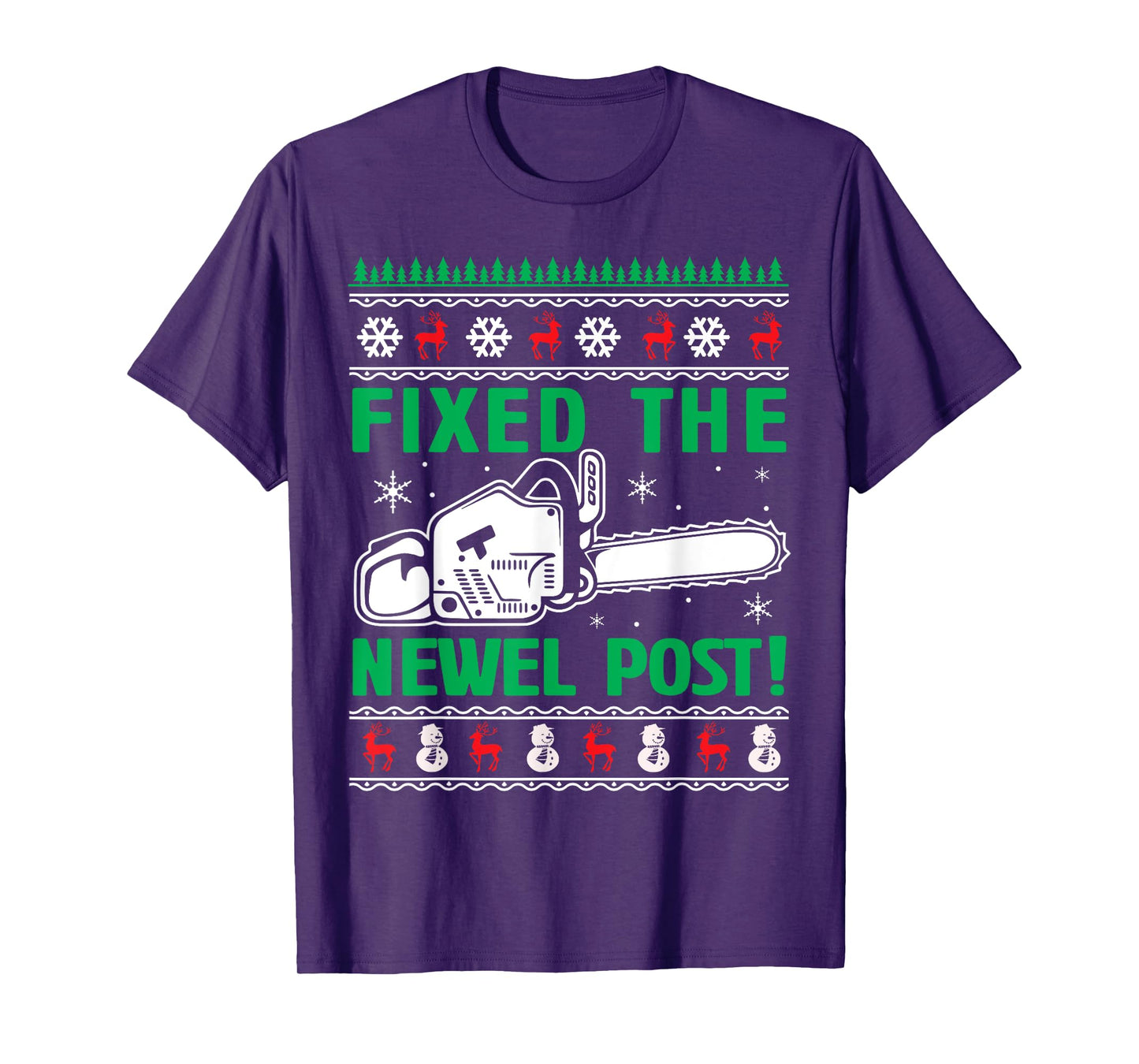 Christmas Fixed The Newel Post Tee Unisex-Adults Black Small Modern Classic T-Shirt