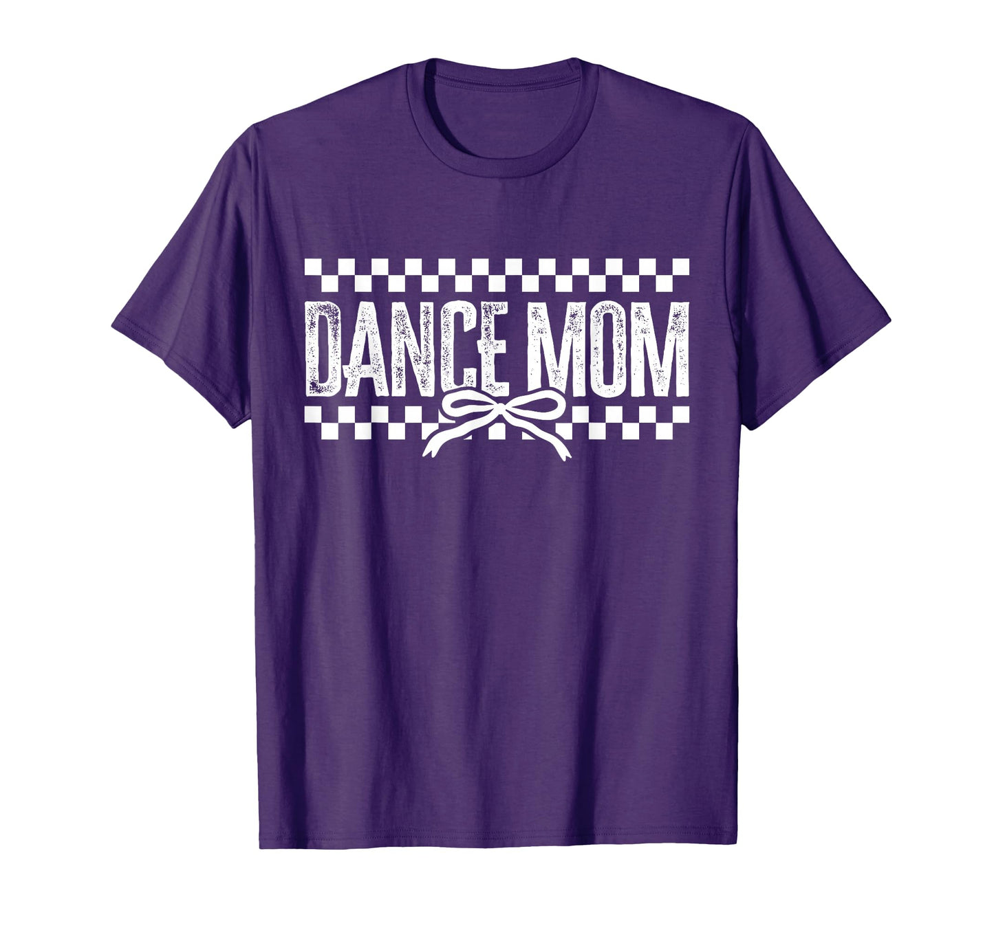 Retro Dance Mom Coquette Bow Checkered Dance Mama Mother Day T-Shirt