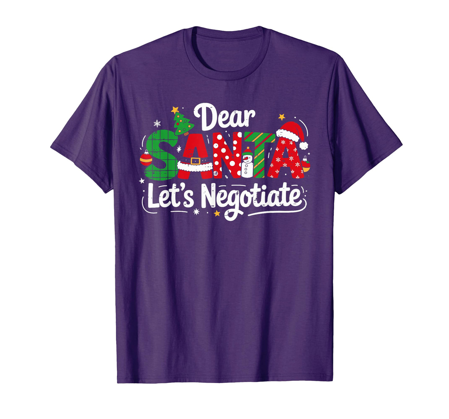 Dear Santa Lets Negotiate Christmas Xmas Kids Men Women Boys T-Shirt