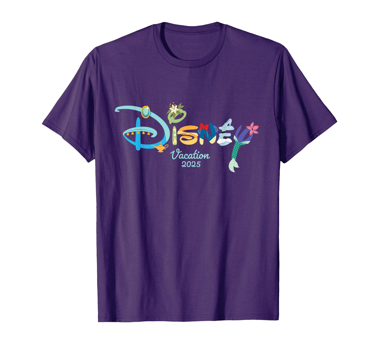 Disney Princess Letters Logo Matching Disney Vacation 2025 T-Shirt