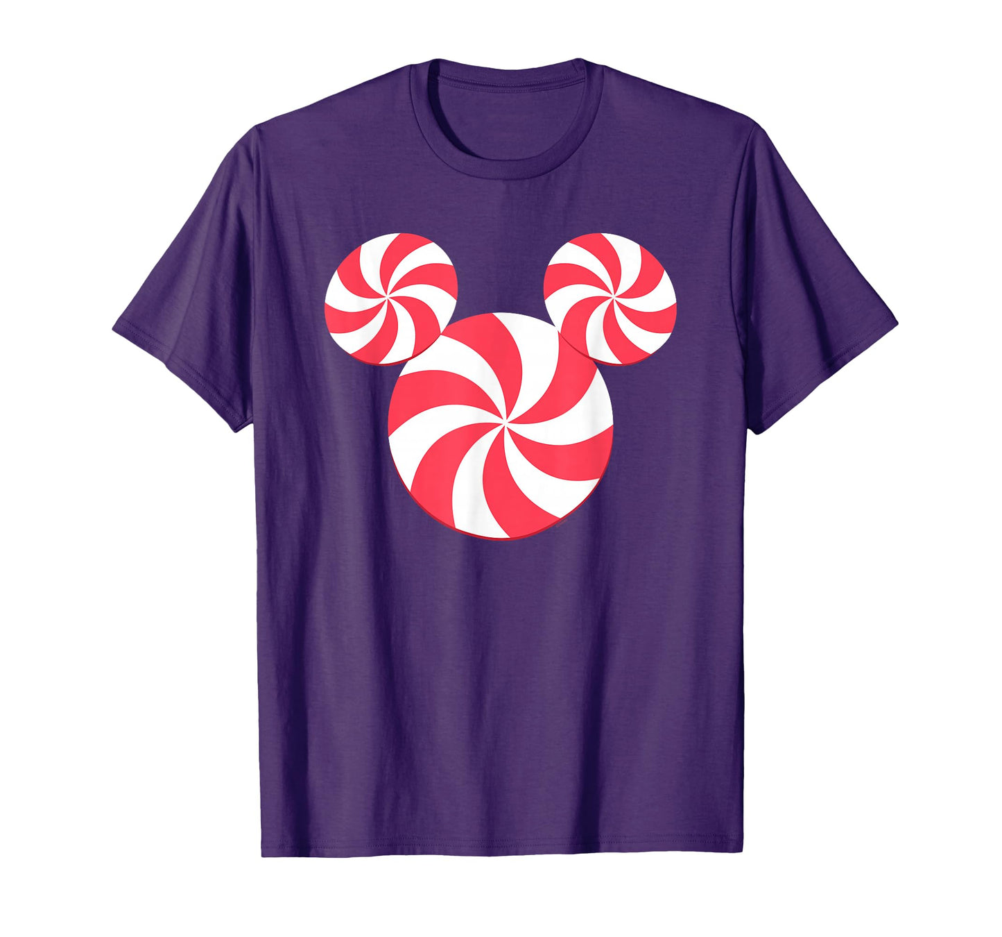 Disney Mickey Mouse Icon Christmas Peppermint Candy Holiday T-Shirt