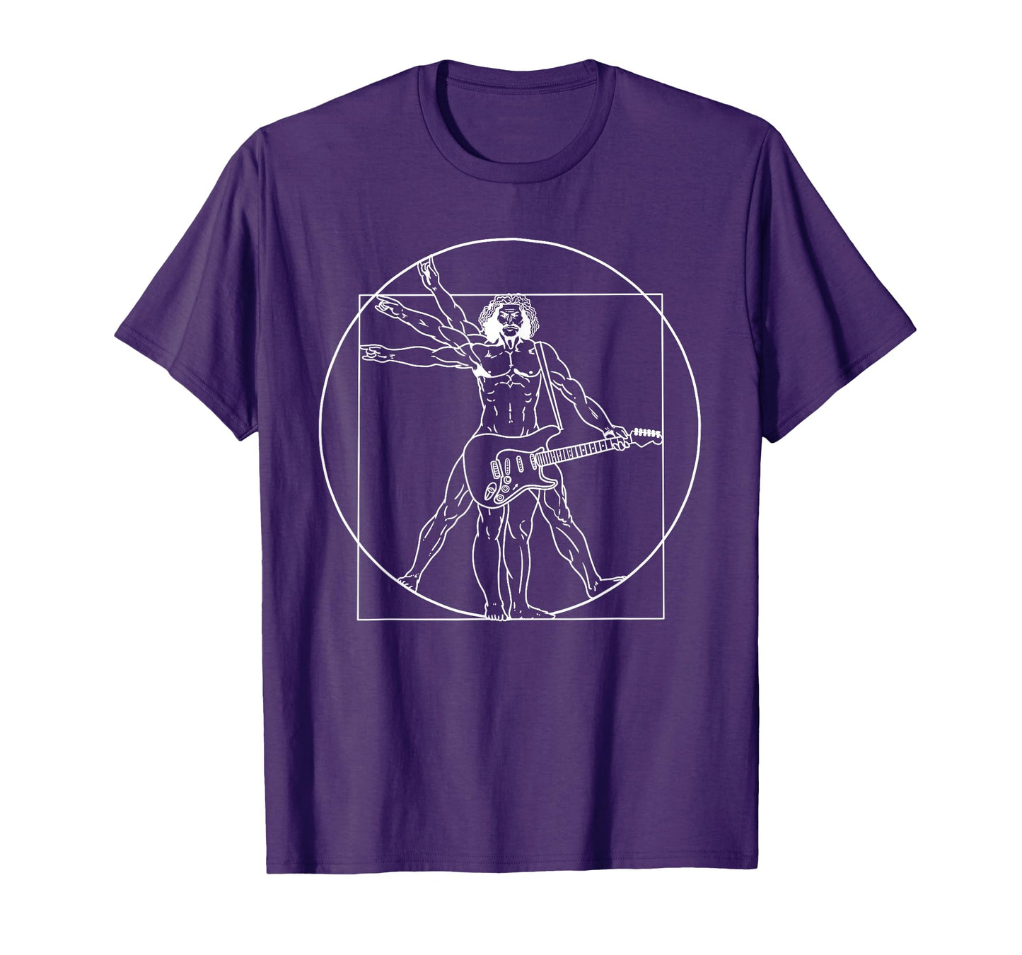 Guitar Da Vinci Vitruvian Man Guitar Player Musicians T-Shirt