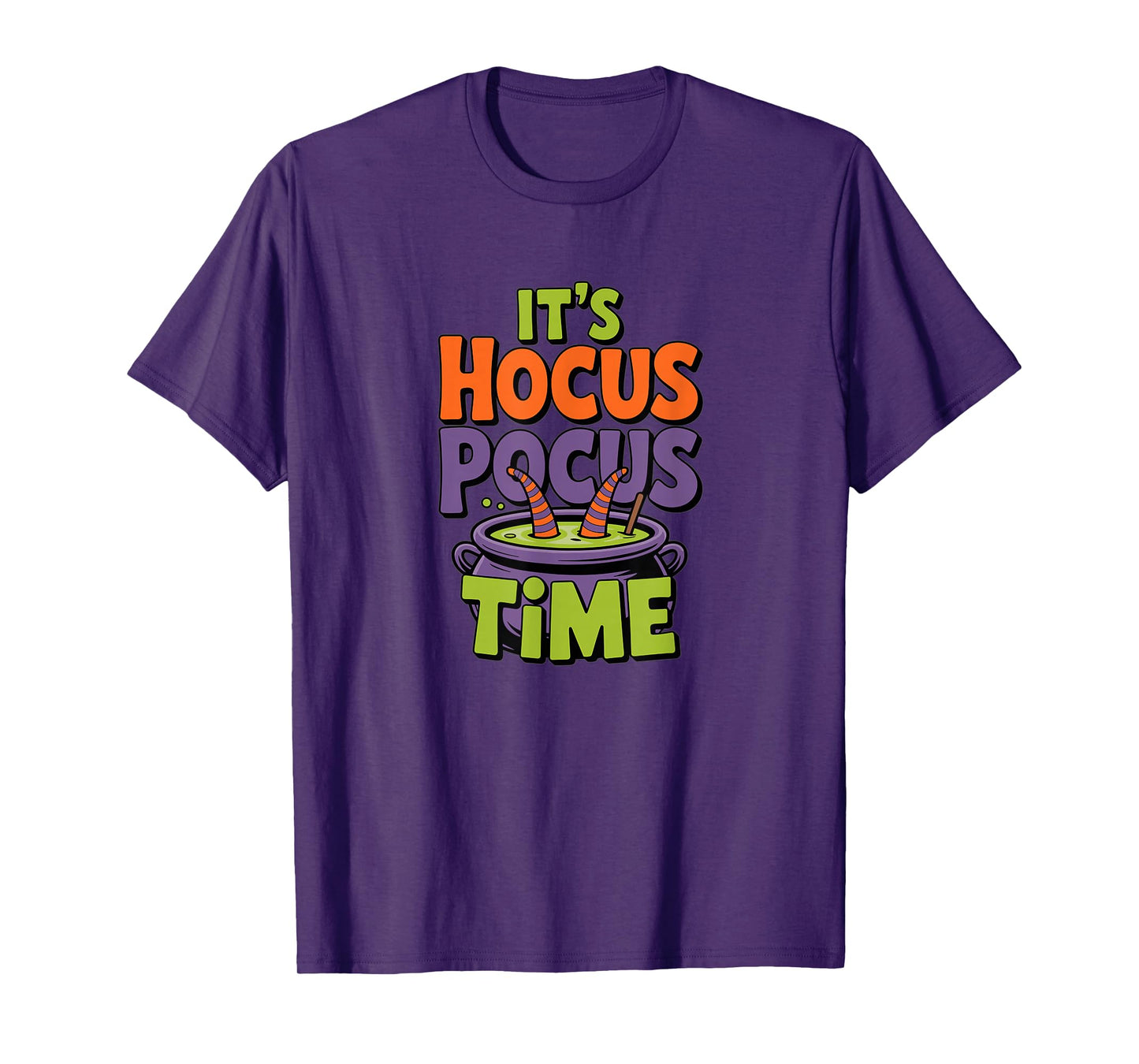 Its Hocus Time Pocus Halloween Witch Magic Cauldron Spooky T-Shirt