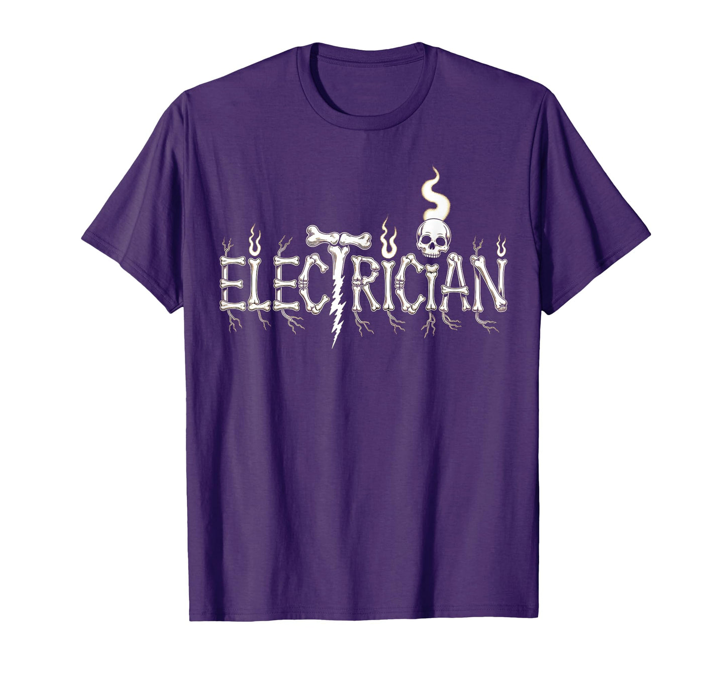 Funny Electrician Job Horror Skeleton Halloween Team Costume T-Shirt