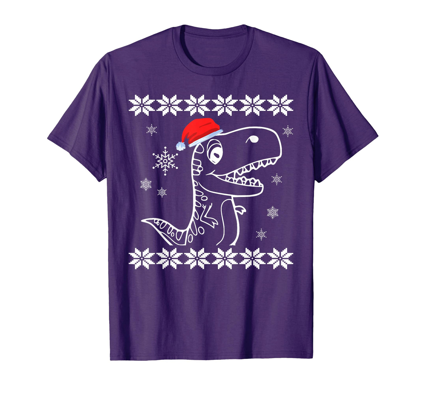Xmas T-Rex - Santa Dinosaur Christmas Lights Holiday Costume T-Shirt