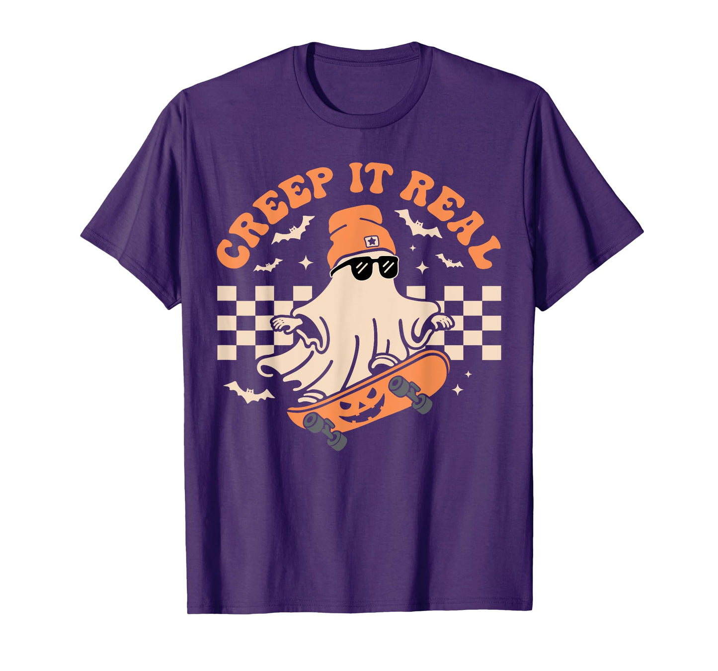 Vintage Retro Halloween Creep It Real Ghost Boy Fall Season T-Shirt