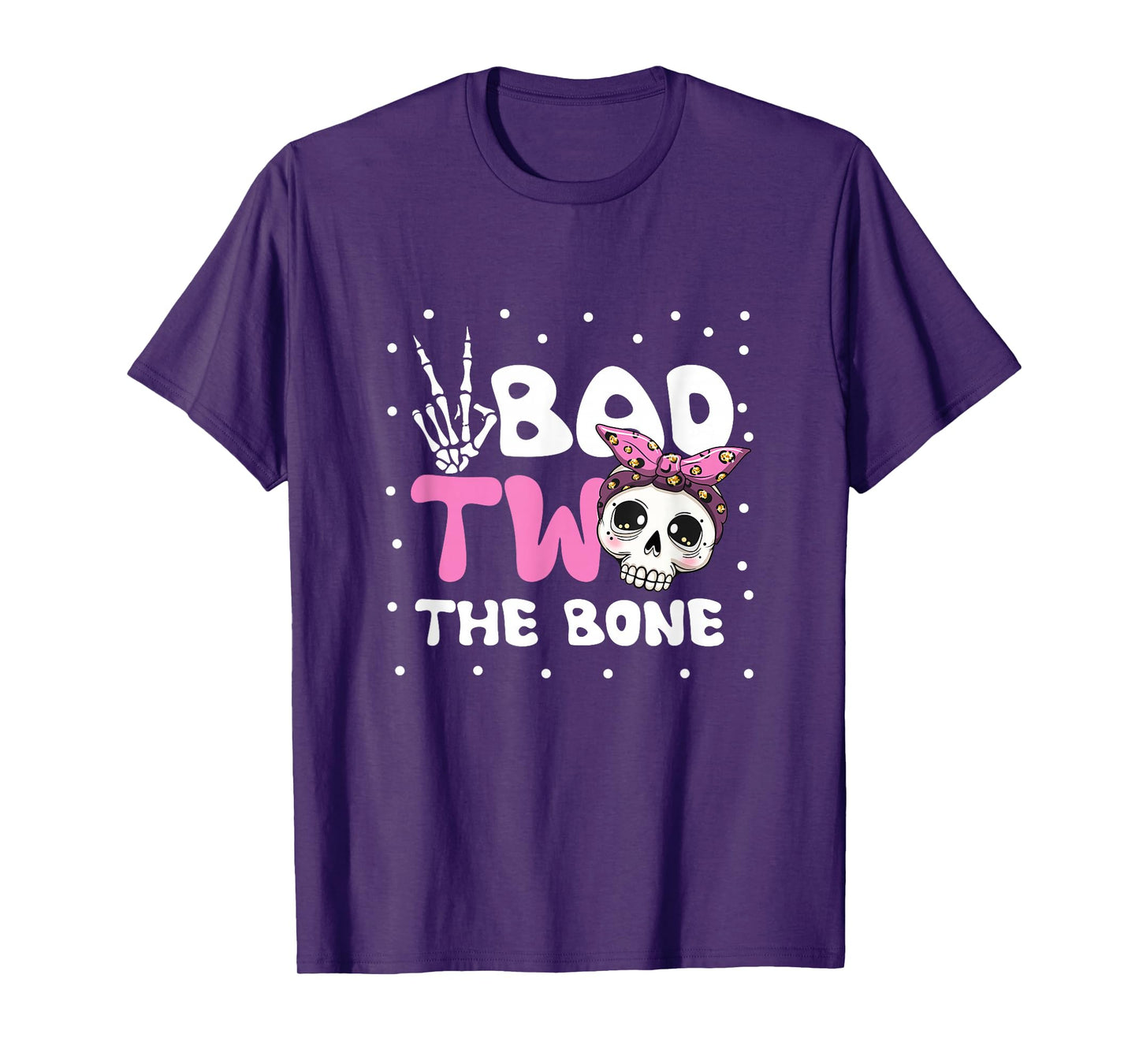 Bad Two The Bone Toddler Halloween 2nd Birthday Checkered T-Shirt