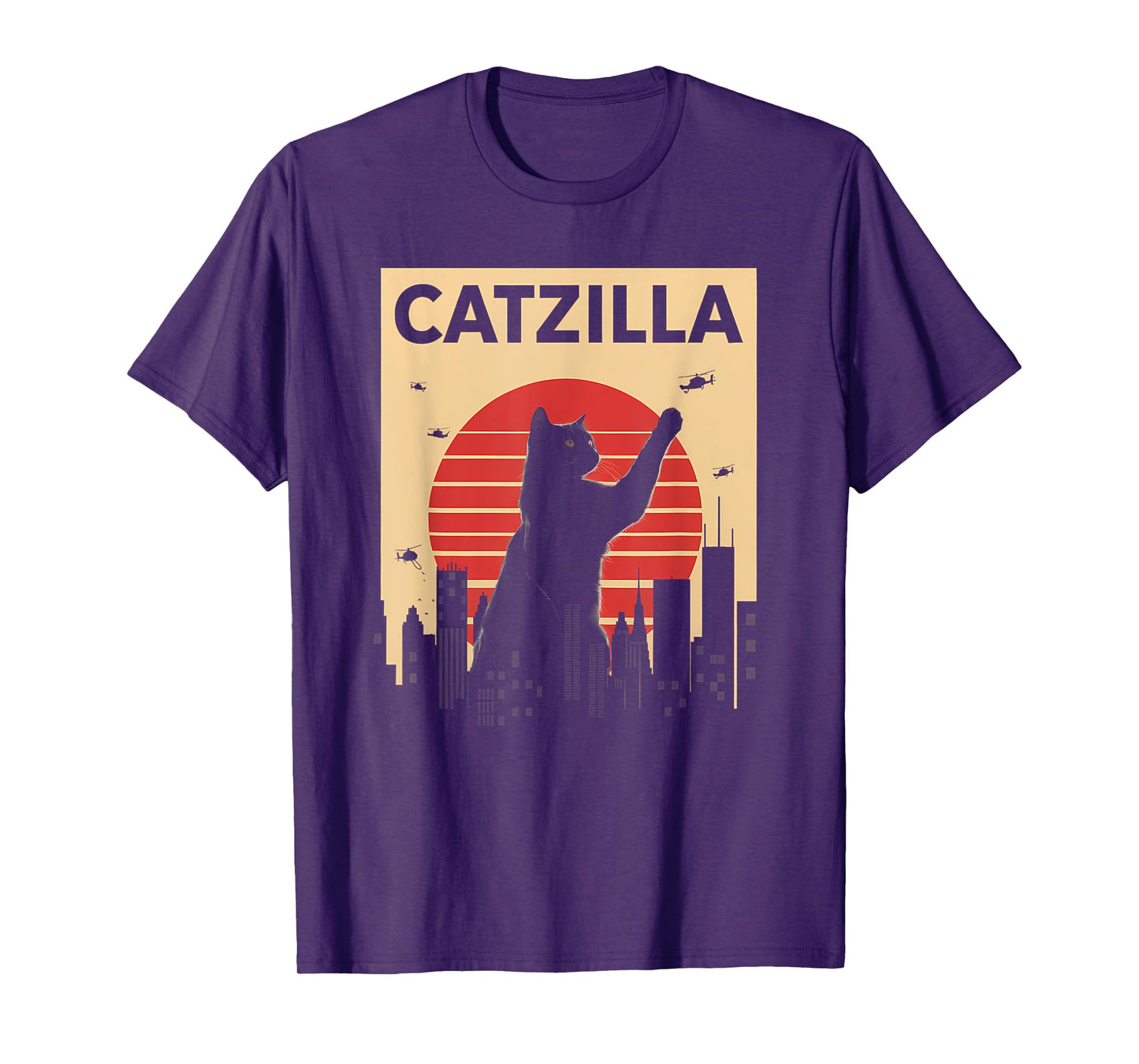 Vintage Catzilla tee - Funny Kitten and Cat T-Shirt for Men Women Kids