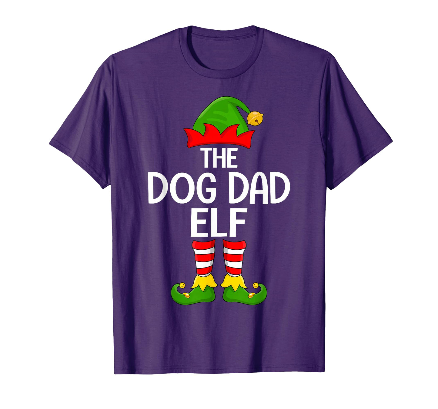 Dog Dad Elf Xmas Matching Family Elf Squad Christmas T-Shirt