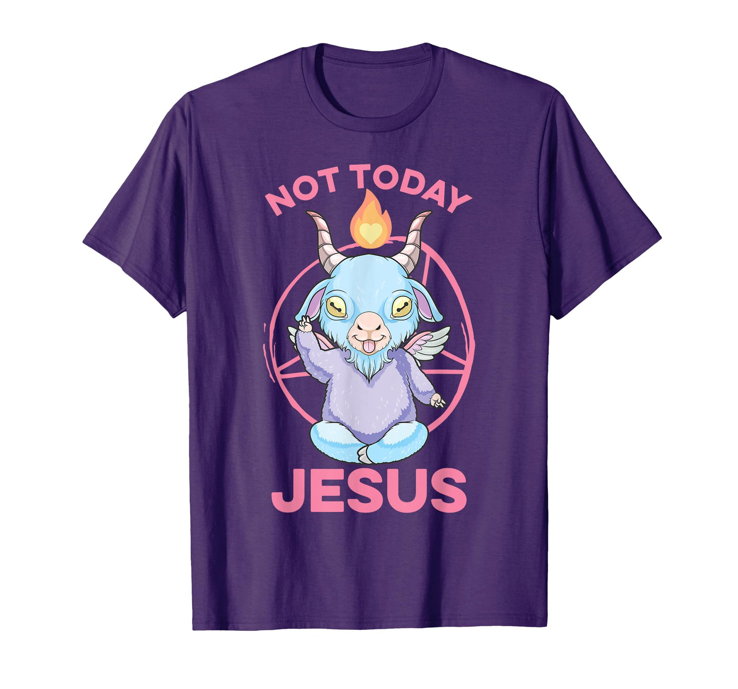 Pastel Goth Baby Baphomet Not Today Jesus Anime Nu Goth T-Shirt