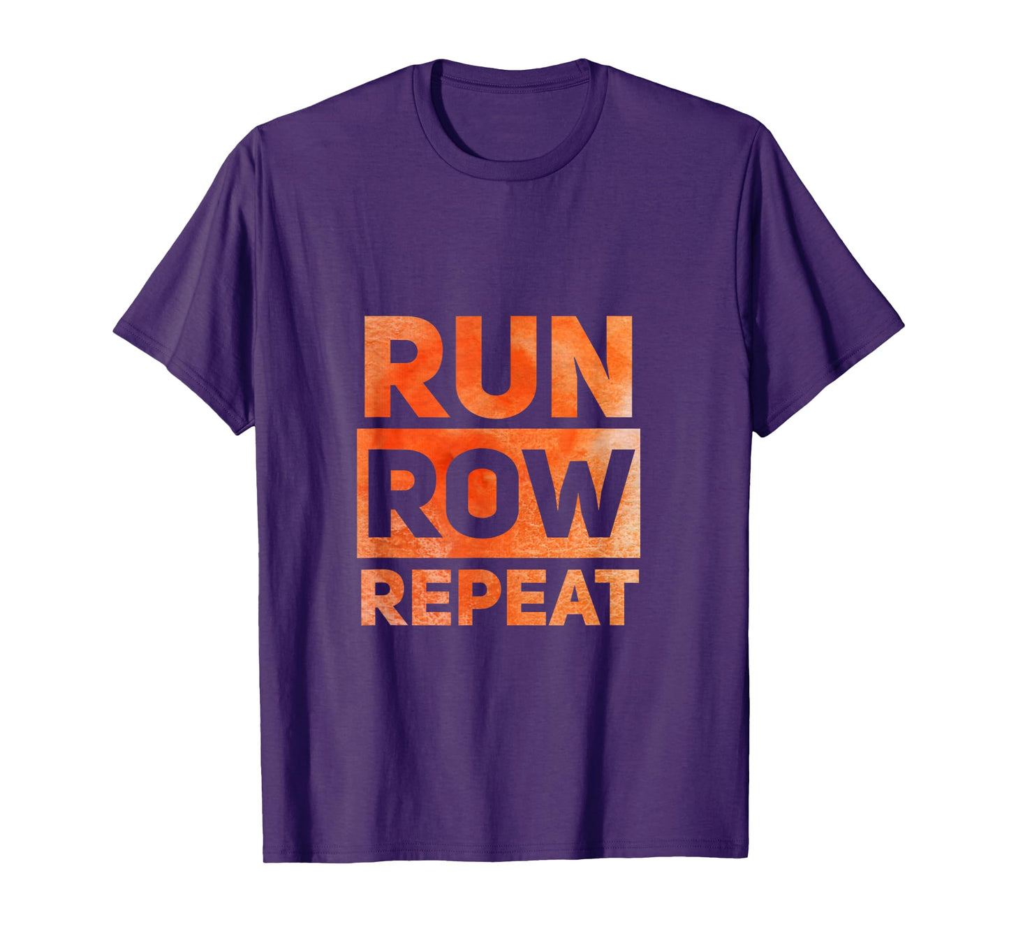Run Row Repeat Fitness Tshirt with Orange Letters T-Shirt
