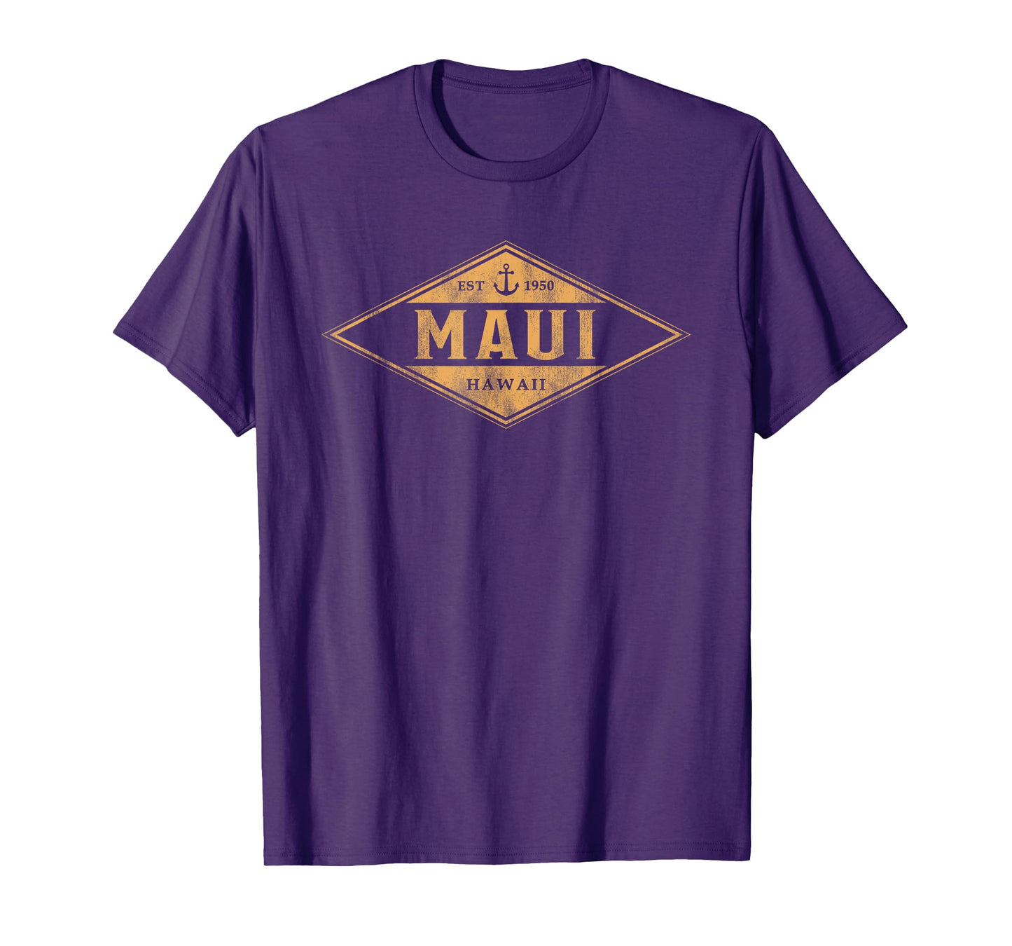 Maui Hawaii Souvenir Vacation Vintage Badge Mens Womens T-Shirt