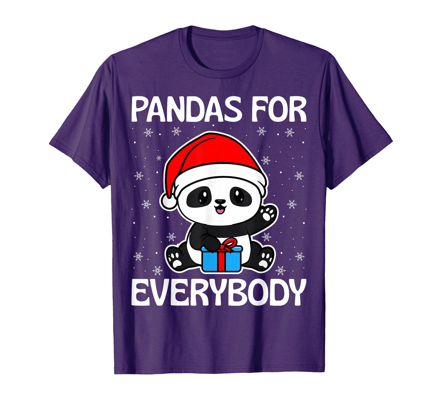 Pandas for Everybody Panda Wearing Santa Hat Christmas T-Shirt